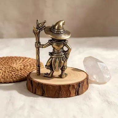 Handcrafted Brass Frog Wizard Figurine — Brass figurine image 7