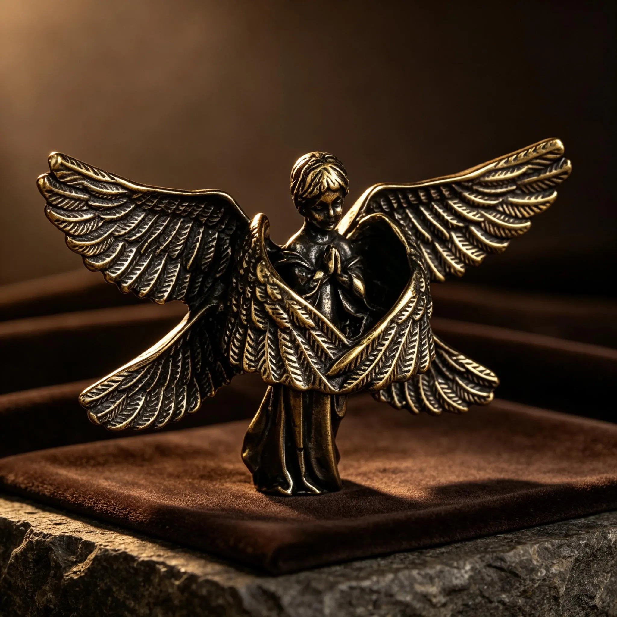 Handmade Brass Angel Statue — Copper figurine image 4