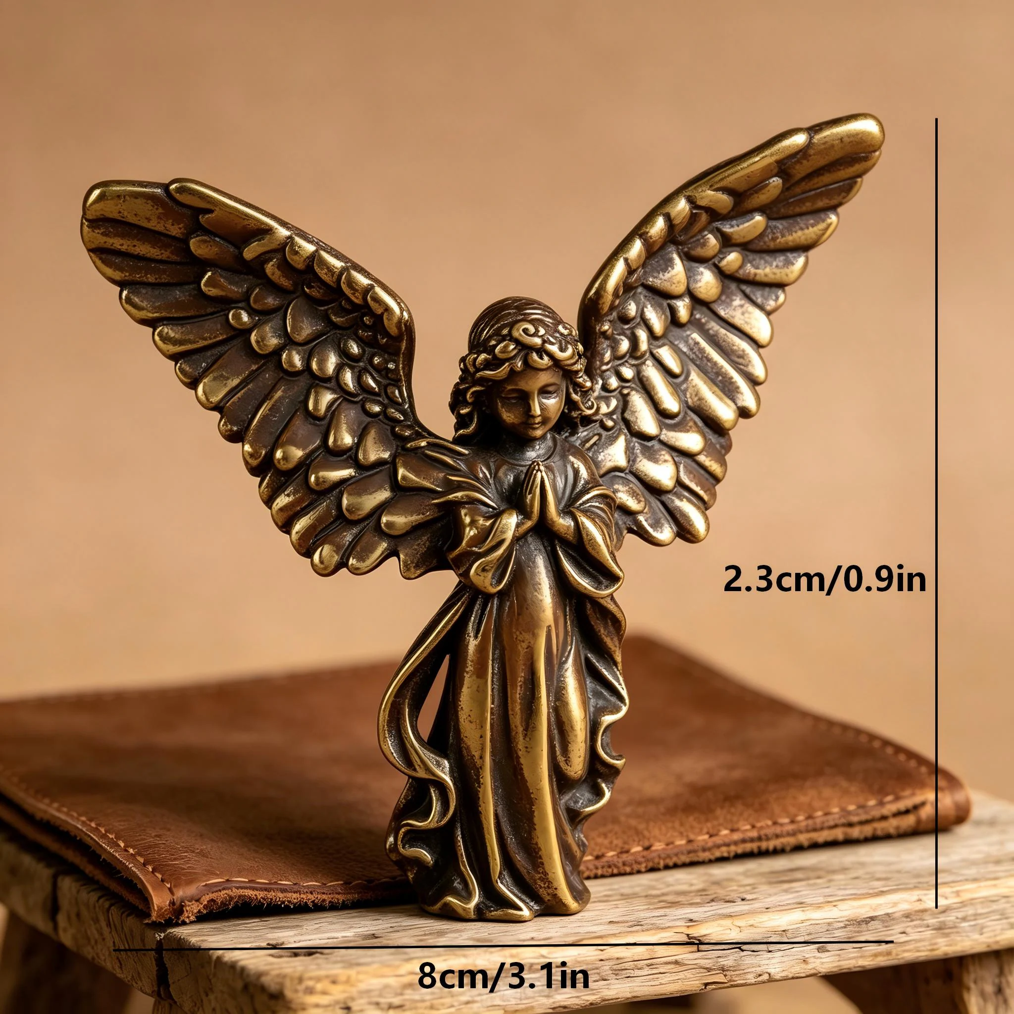 Handmade Copper Angel Statue — Copper figurine image 2