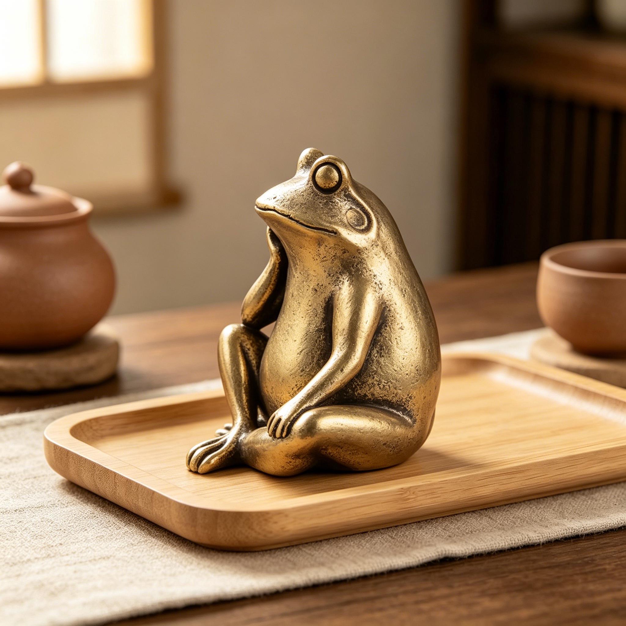 Handcrafted Copper Frog Figurine — Copper figurine image 4