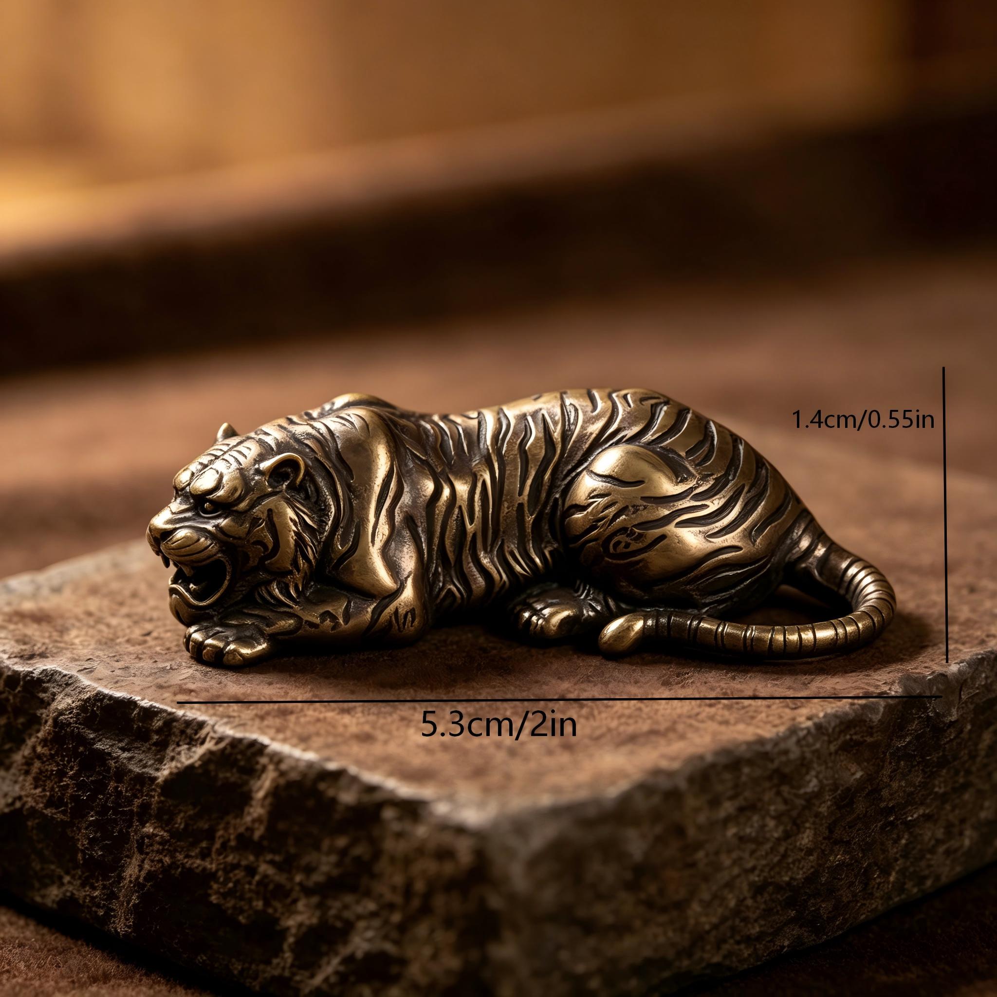 Handcrafted Copper Tiger Figurine — Copper figurine image 2