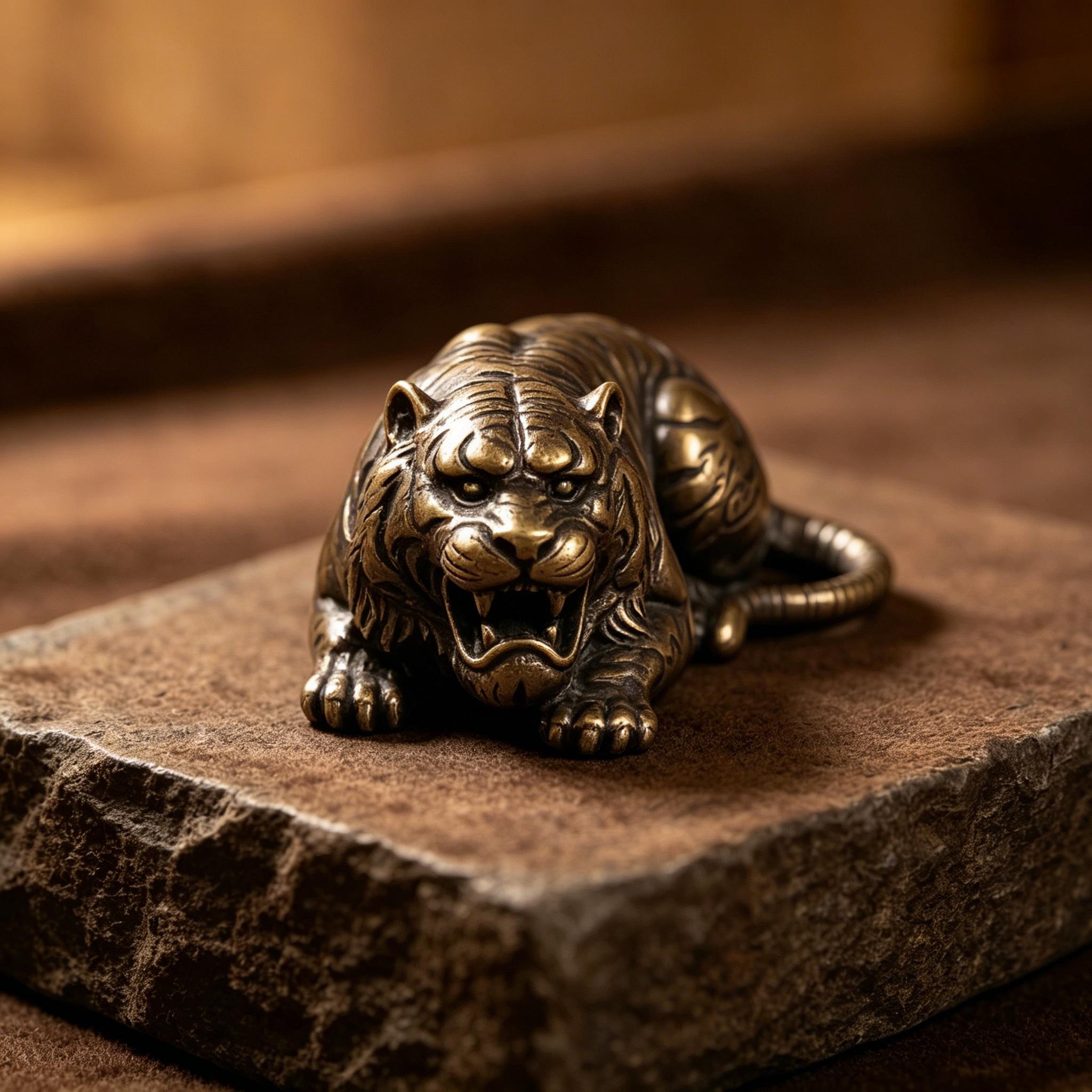 Handcrafted Copper Tiger Figurine — Copper figurine image 5