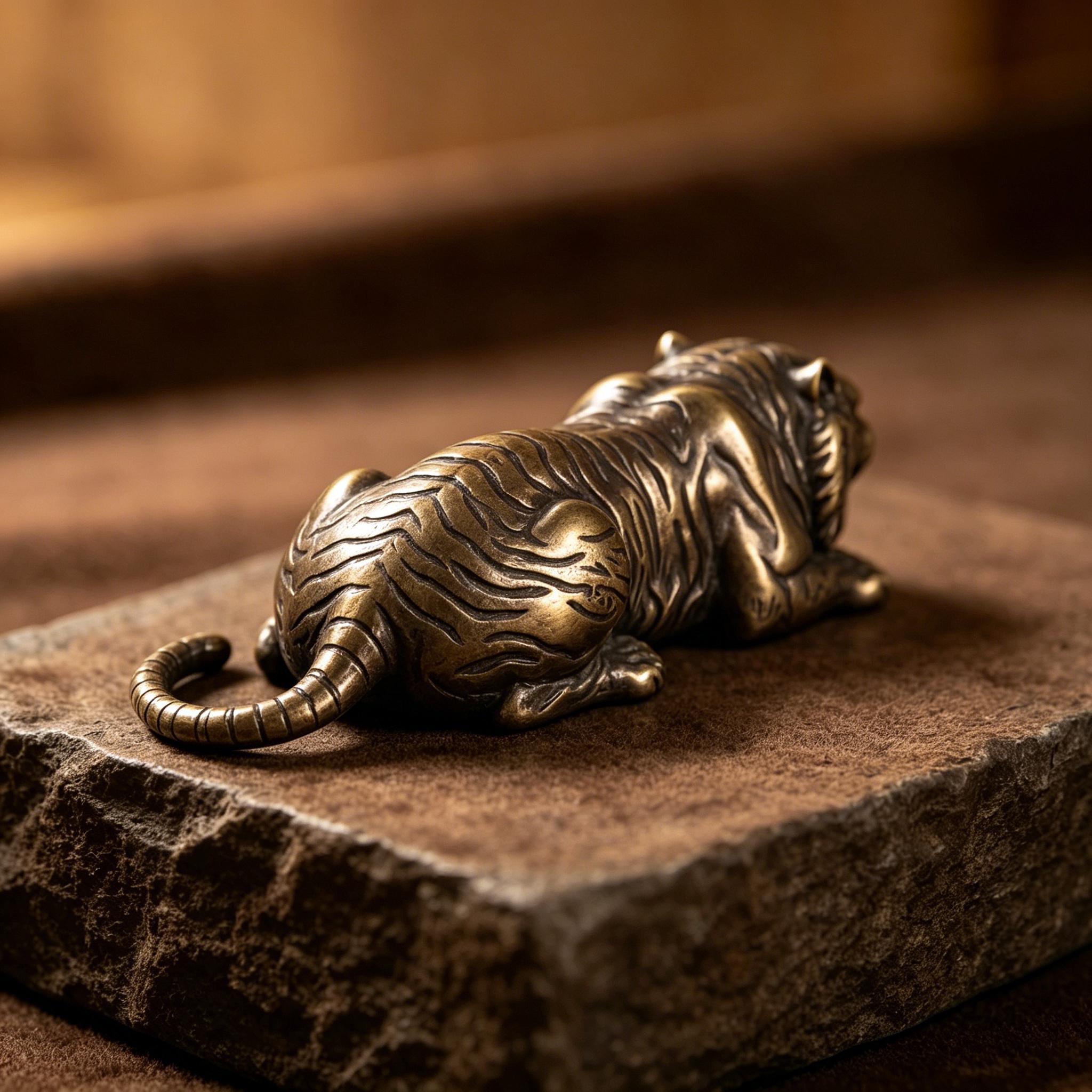 Handcrafted Copper Tiger Figurine — Copper figurine image 6
