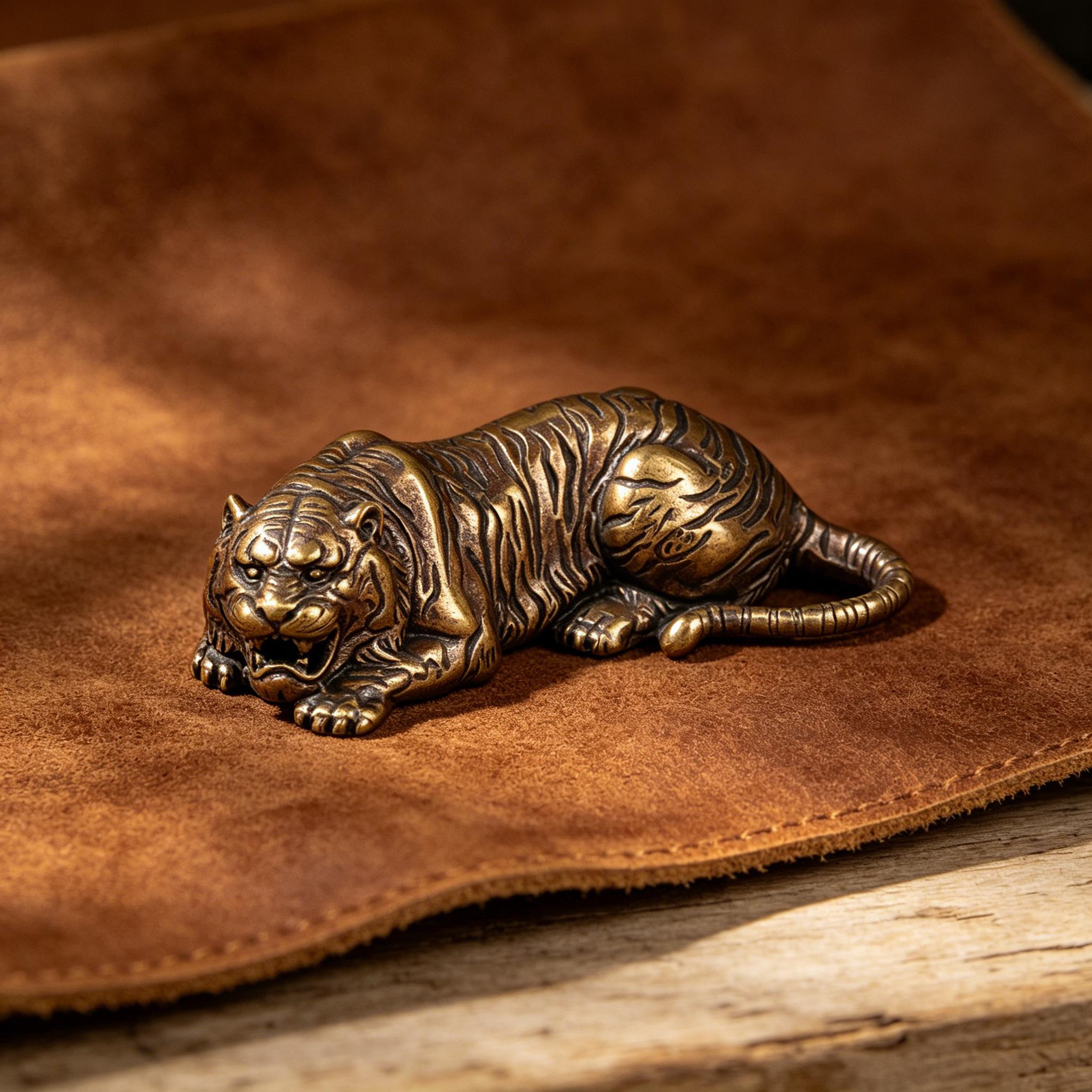Handcrafted Copper Tiger Figurine — Copper figurine image 7