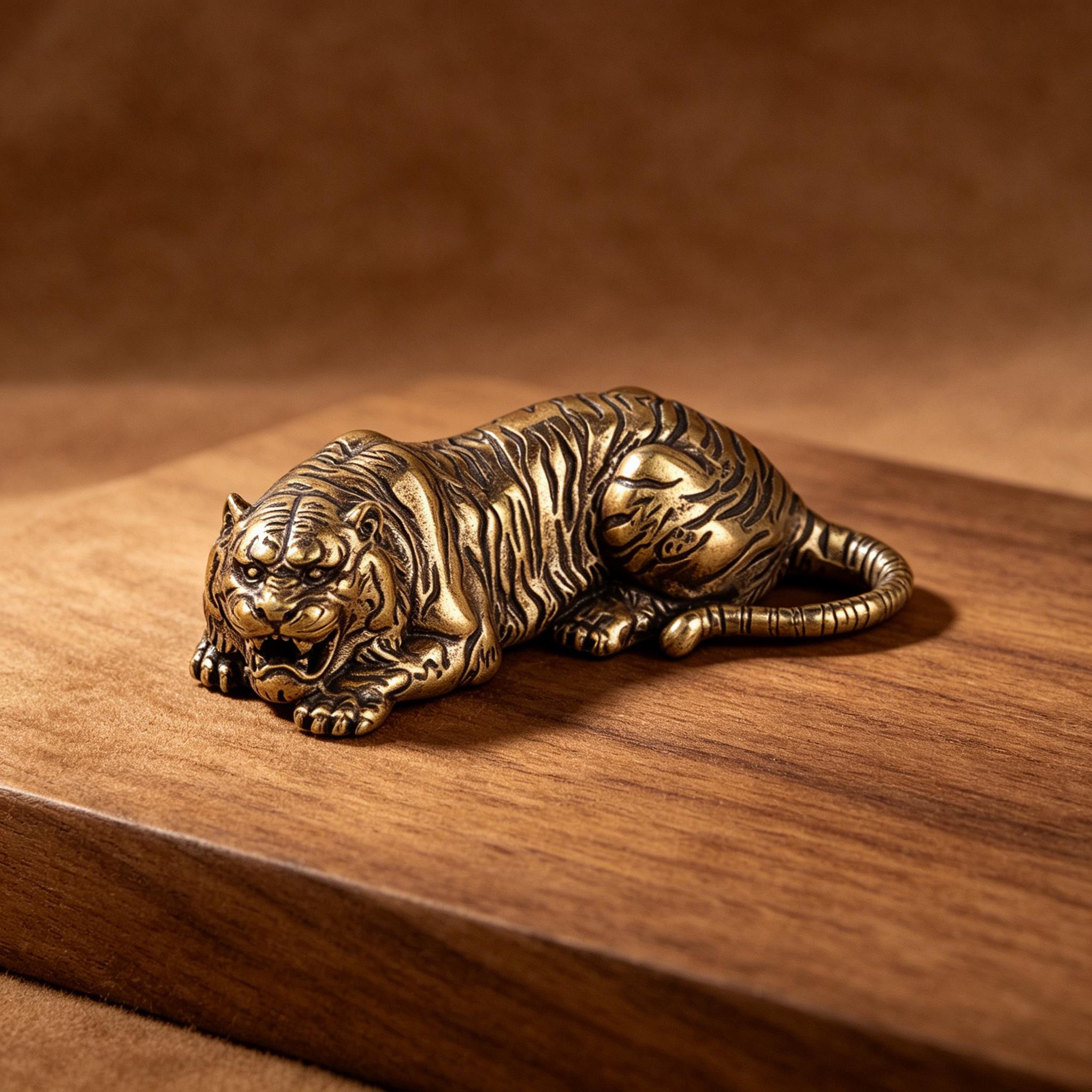 Handcrafted Copper Tiger Figurine — Copper figurine image 9