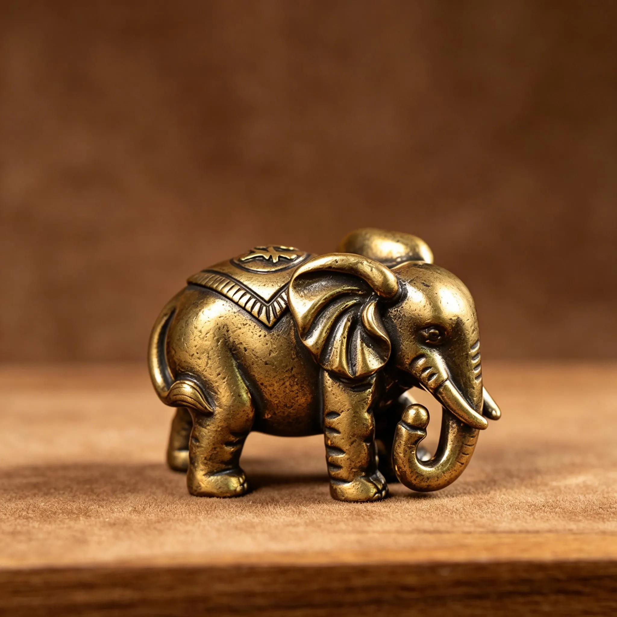Vintage Handmade Brass Elephant Statue — Copper figurine image 6
