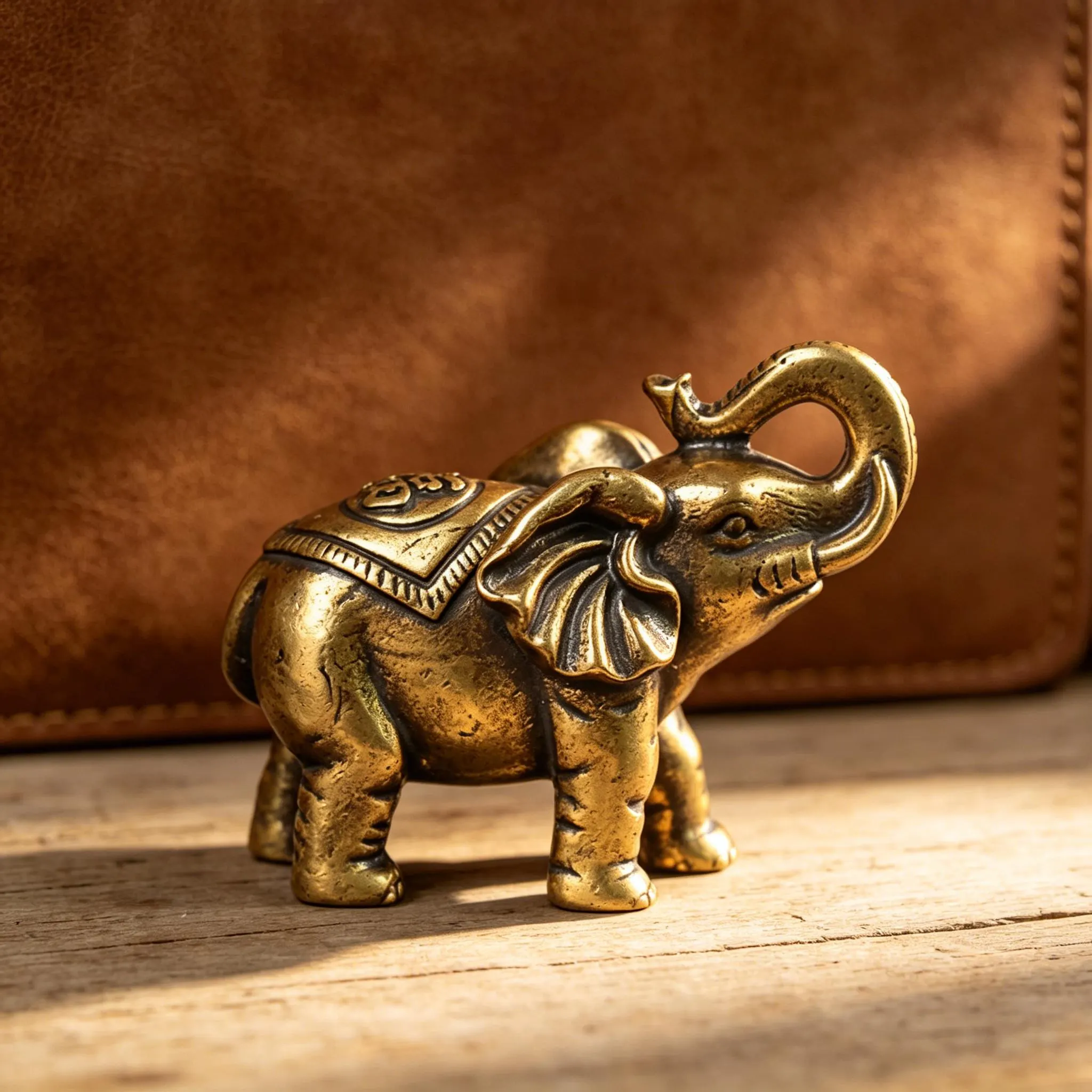 Vintage Handmade Brass Elephant Statue — Copper figurine image 7