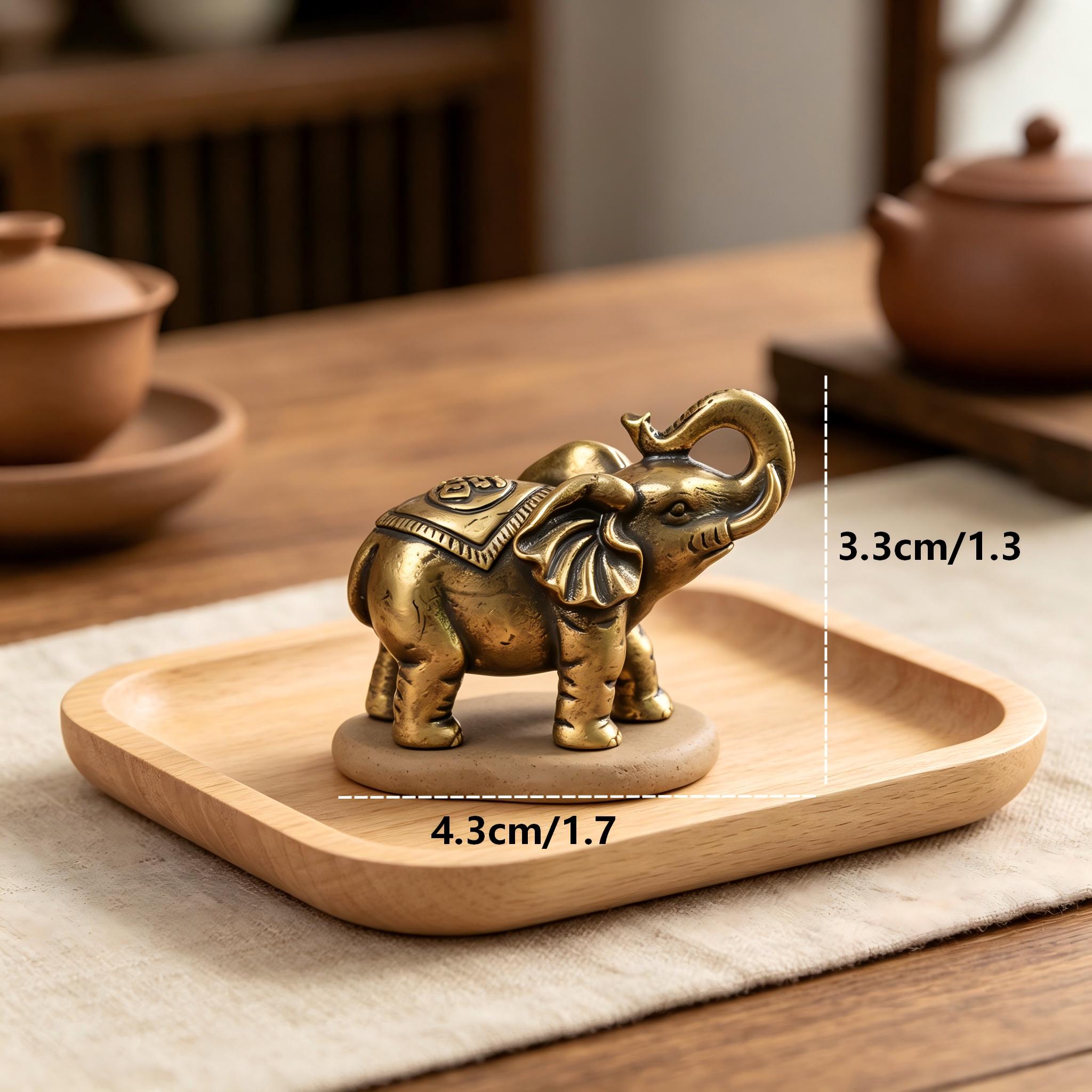 Vintage Handmade Brass Elephant Statue — Copper figurine image 8