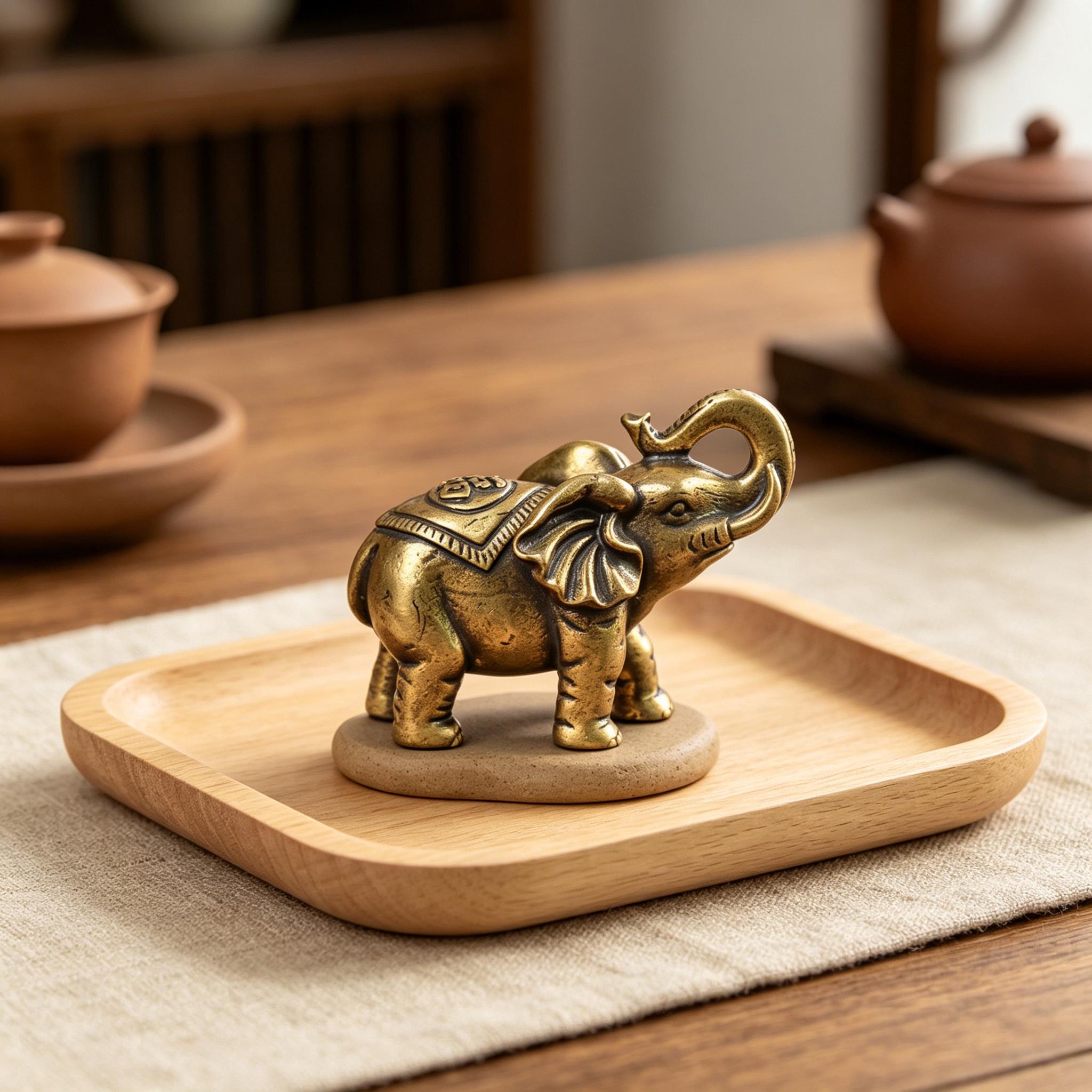 Vintage Handmade Brass Elephant Statue — Copper figurine image 9