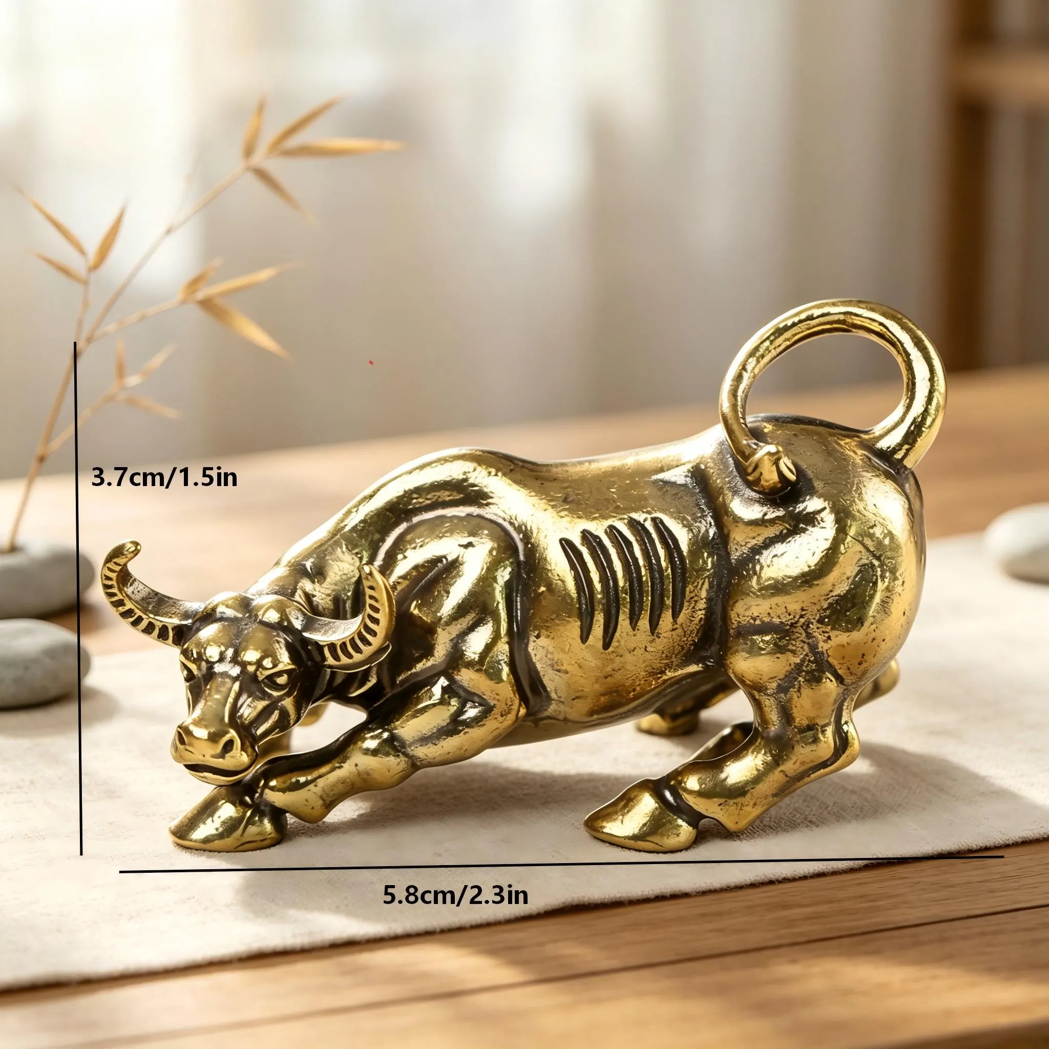 Handcrafted Copper Buffalo Figurine — Copper figurine image 2