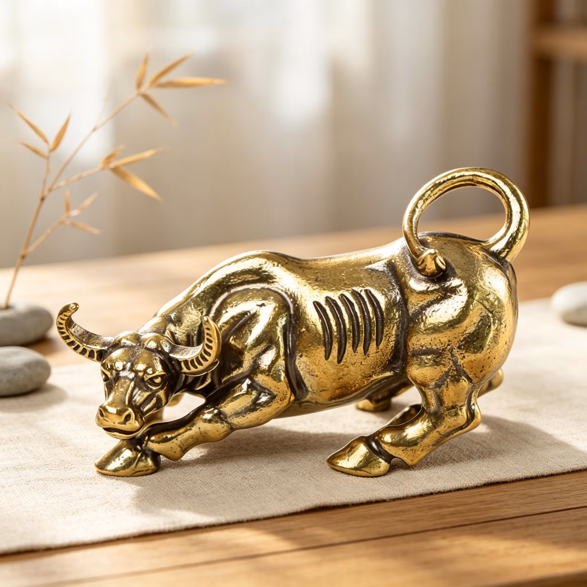 Handcrafted Copper Buffalo Figurine — Copper figurine image 1