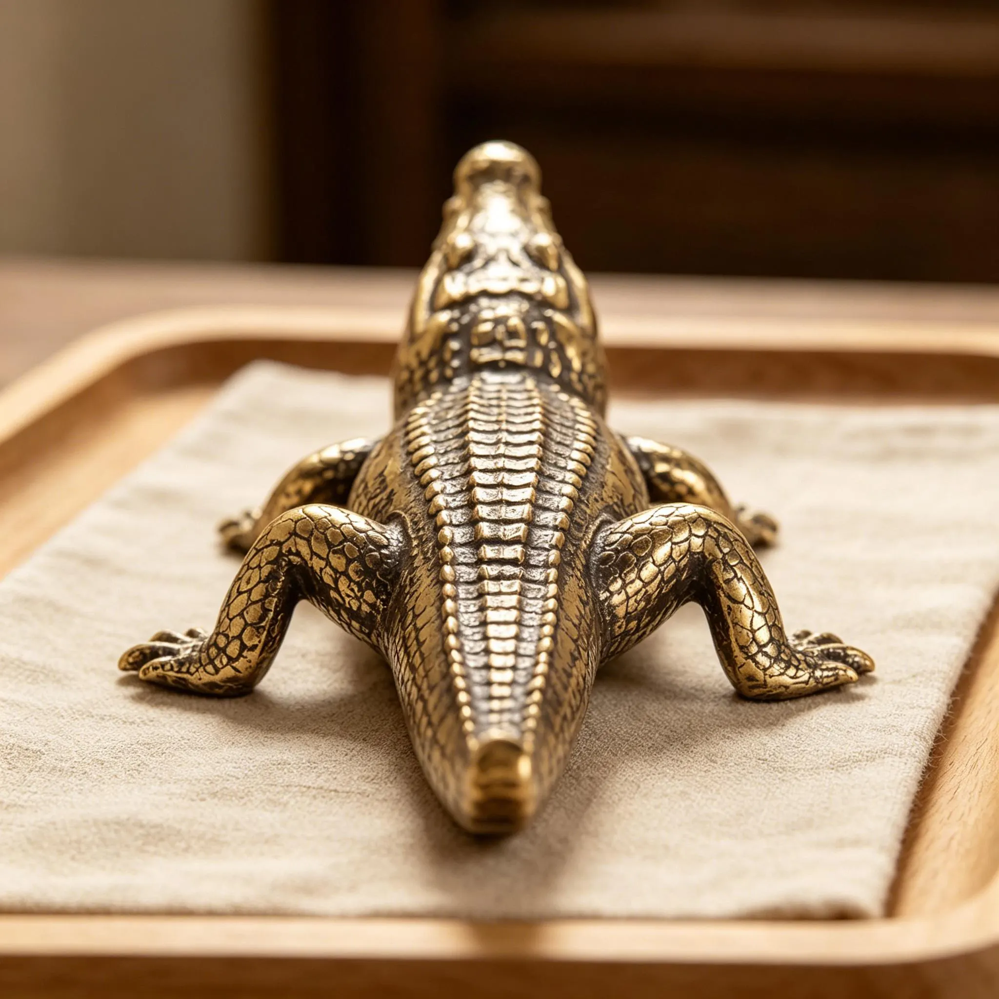 Handcrafted Copper Crocodile Figurine — Copper figurine image 5