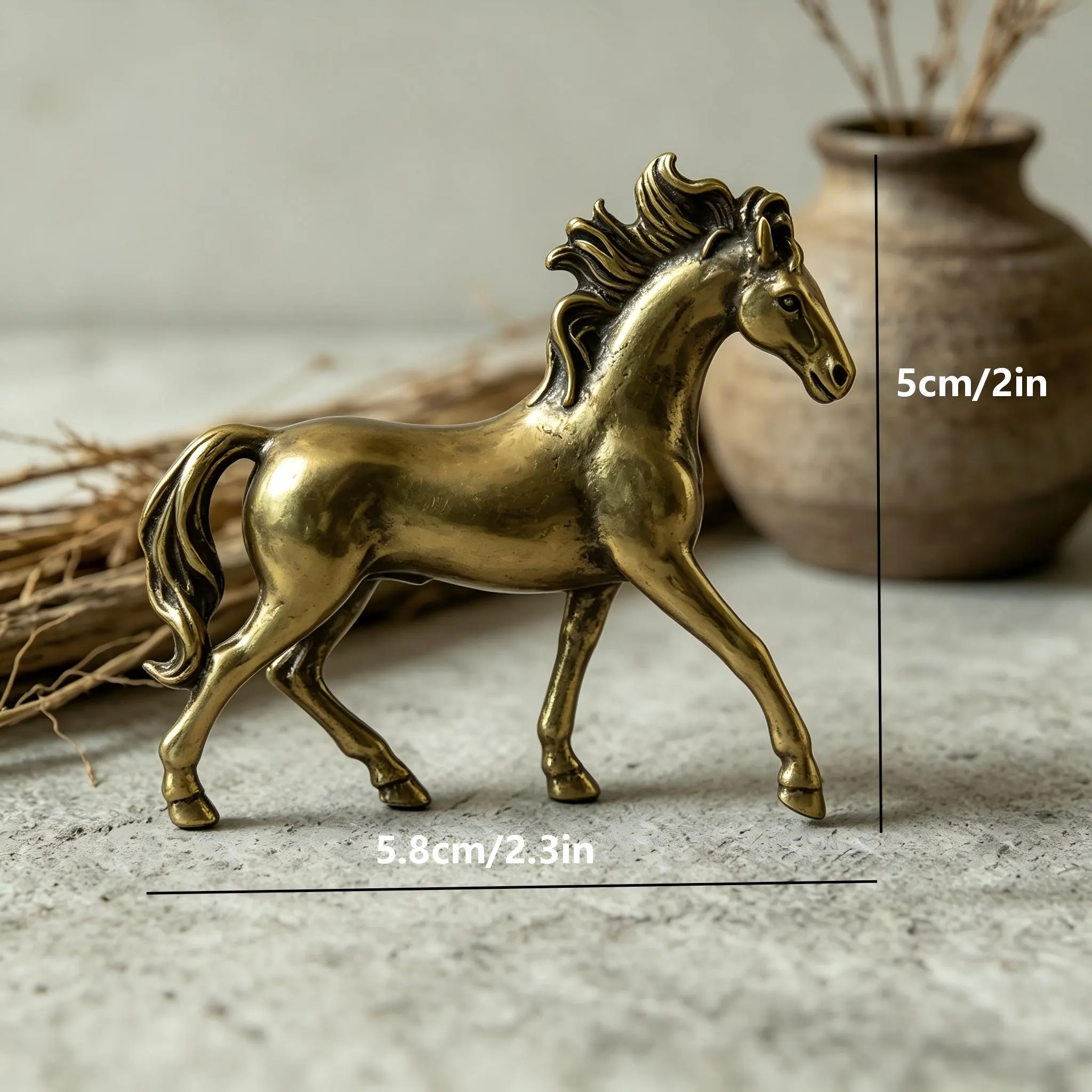 Handcrafted Brass Horse Figurine — Copper figurine image 2