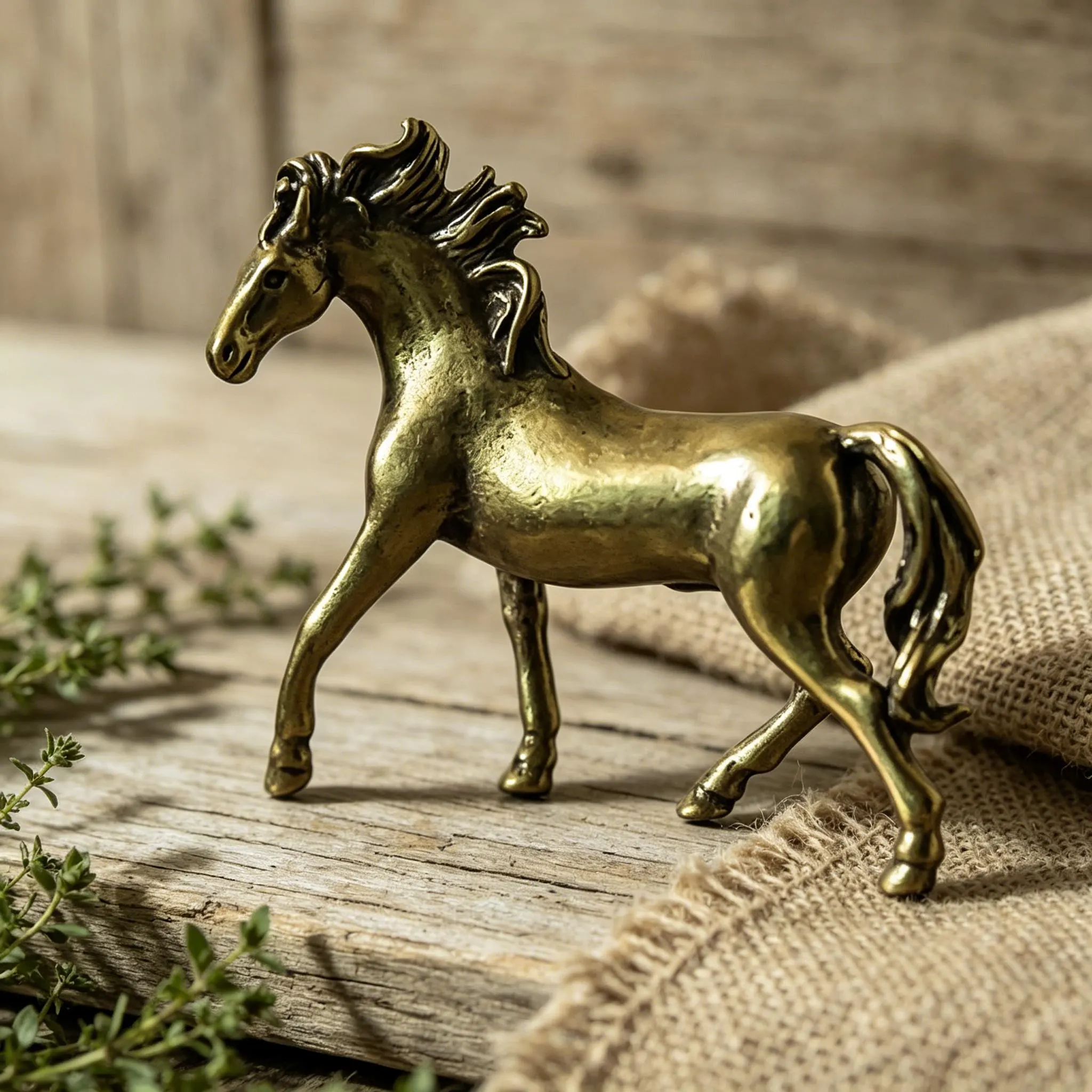 Handcrafted Brass Horse Figurine — Copper figurine image 3