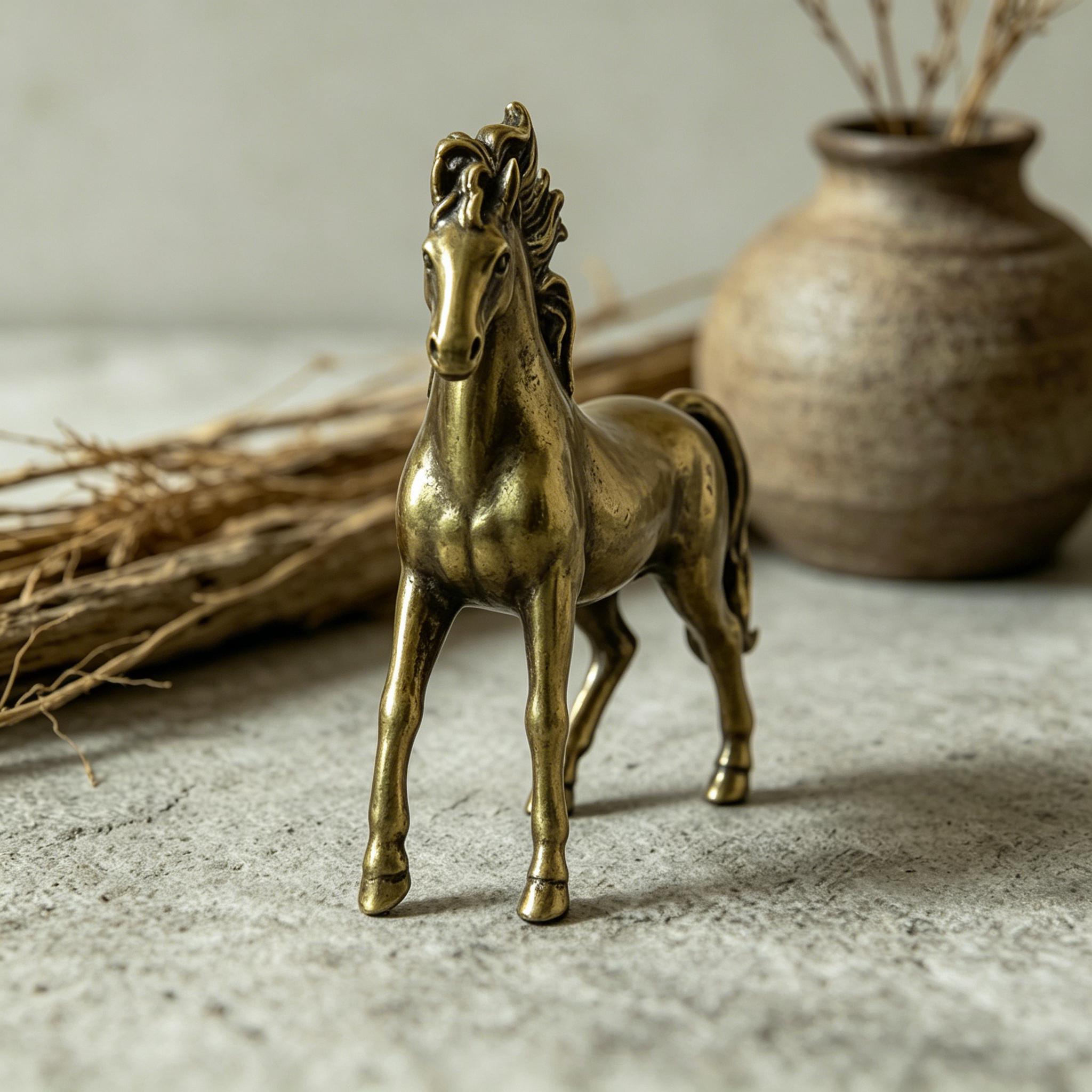 Handcrafted Brass Horse Figurine — Copper figurine image 8