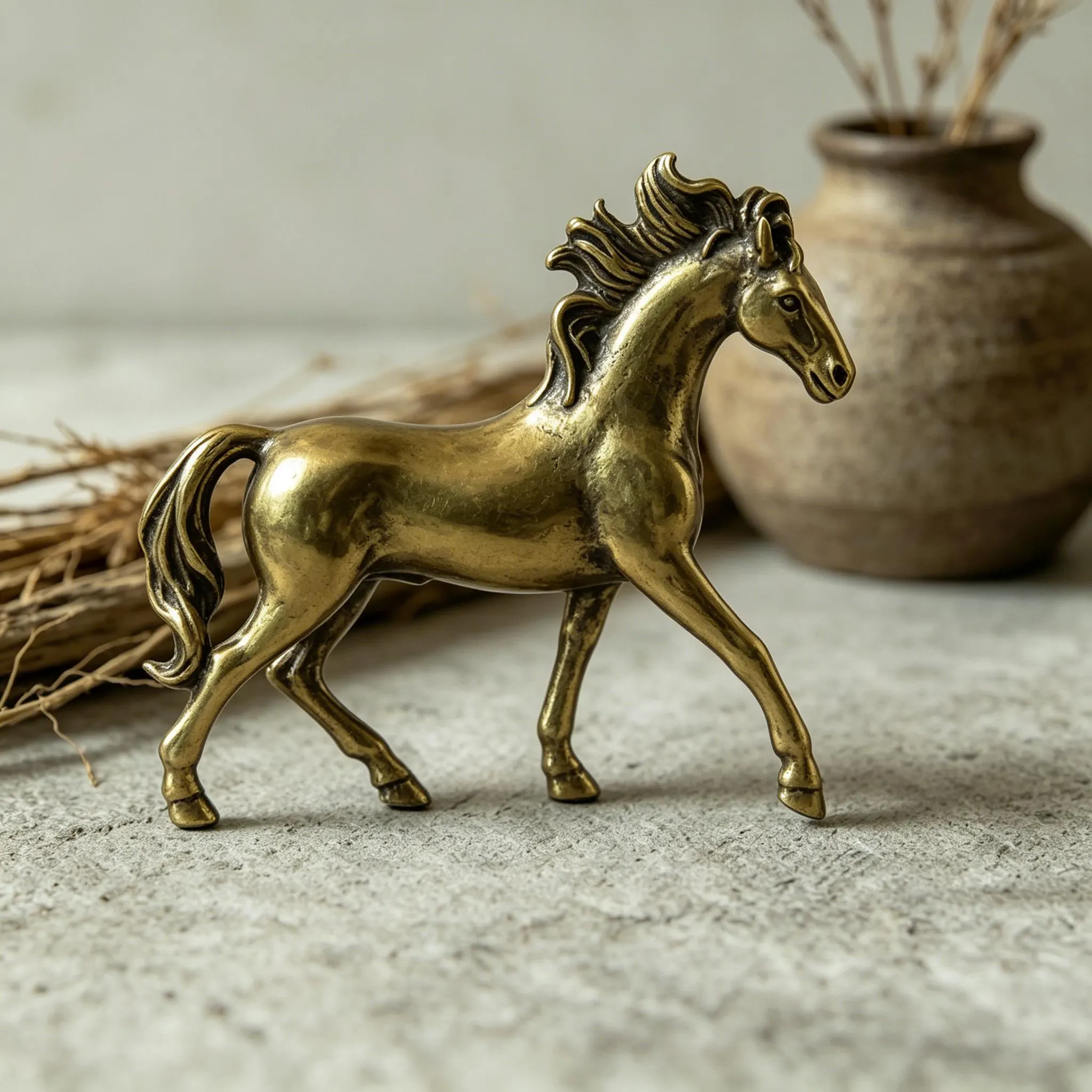 Handcrafted Brass Horse Figurine — Copper figurine image 1