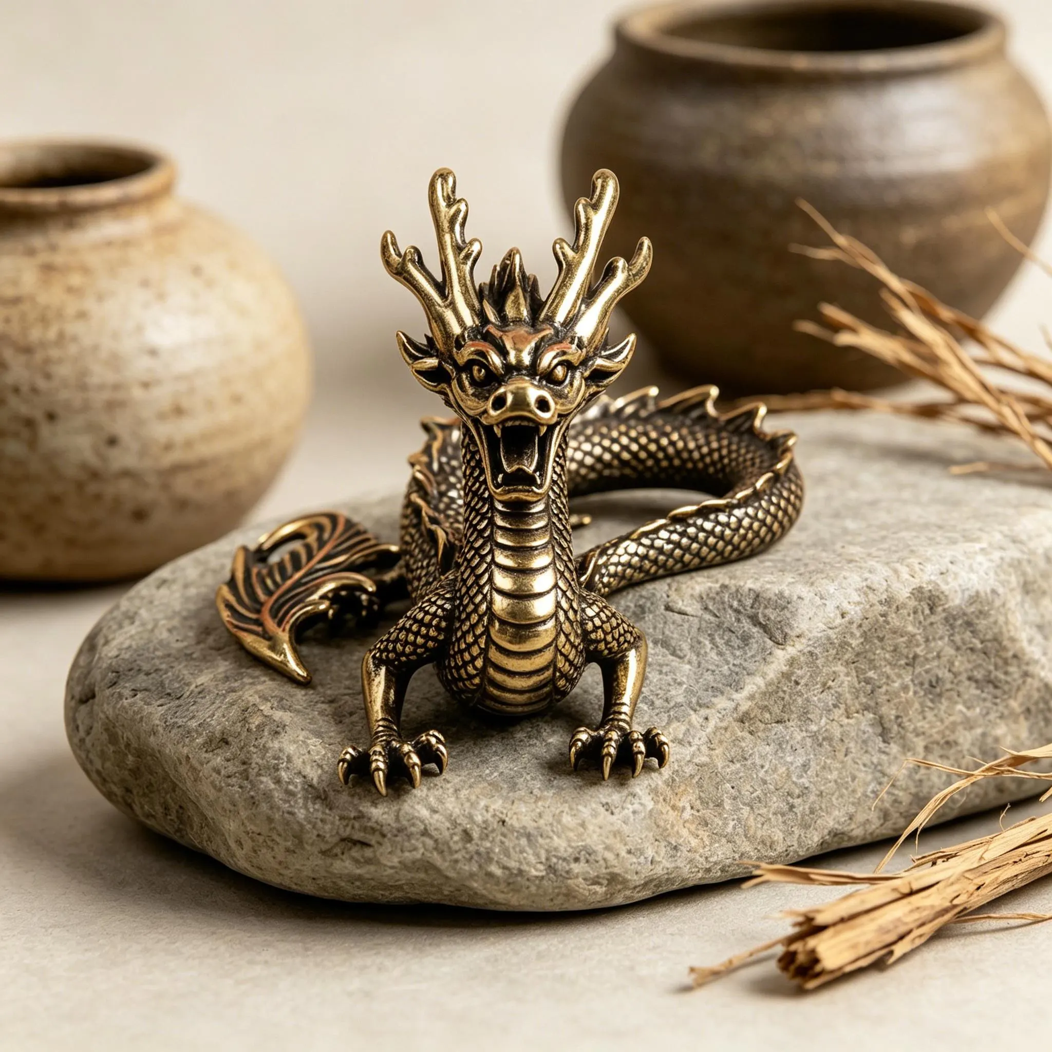 Handcrafted Brass Dragon Figurine — Copper figurine image 4