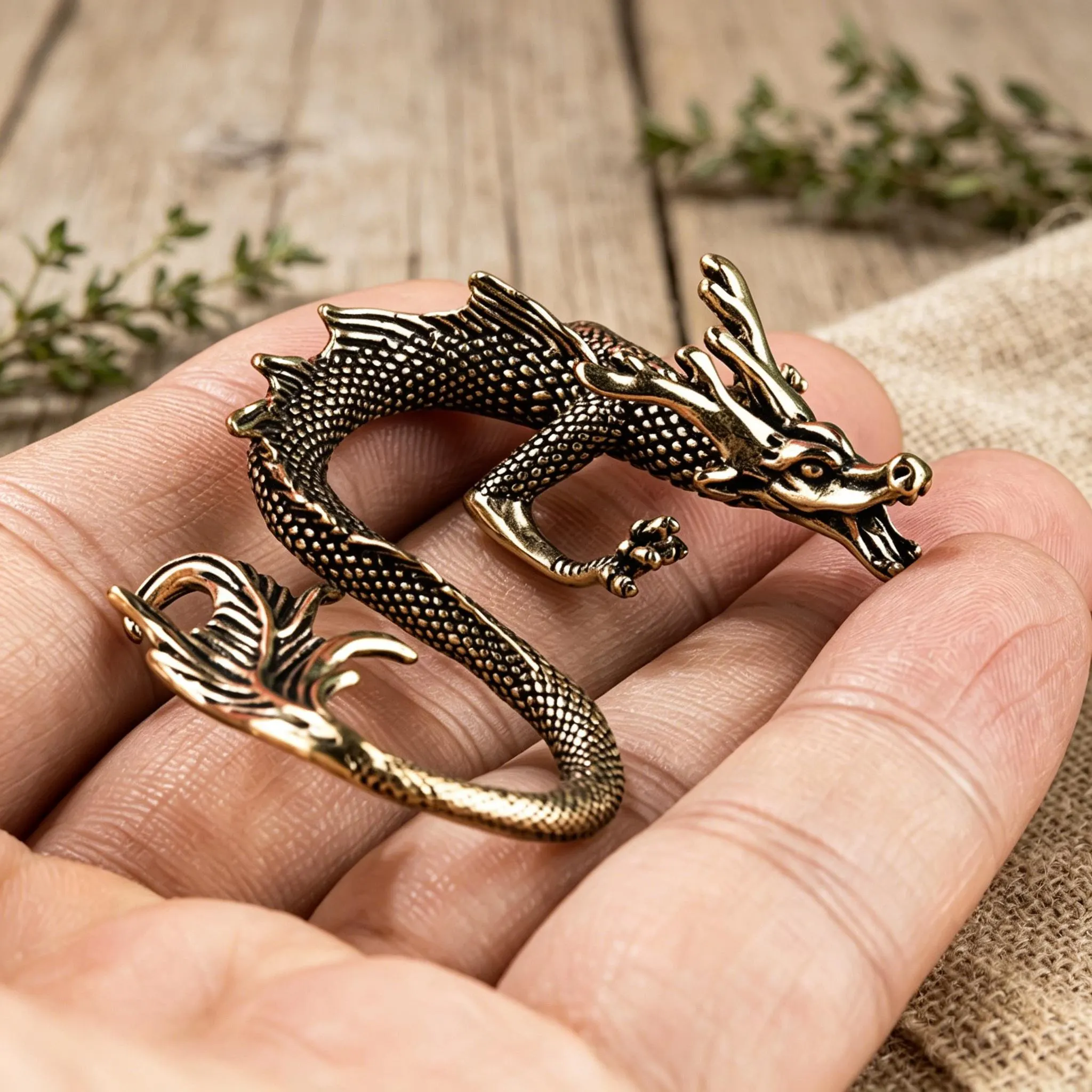 Handcrafted Brass Dragon Figurine — Copper figurine image 7