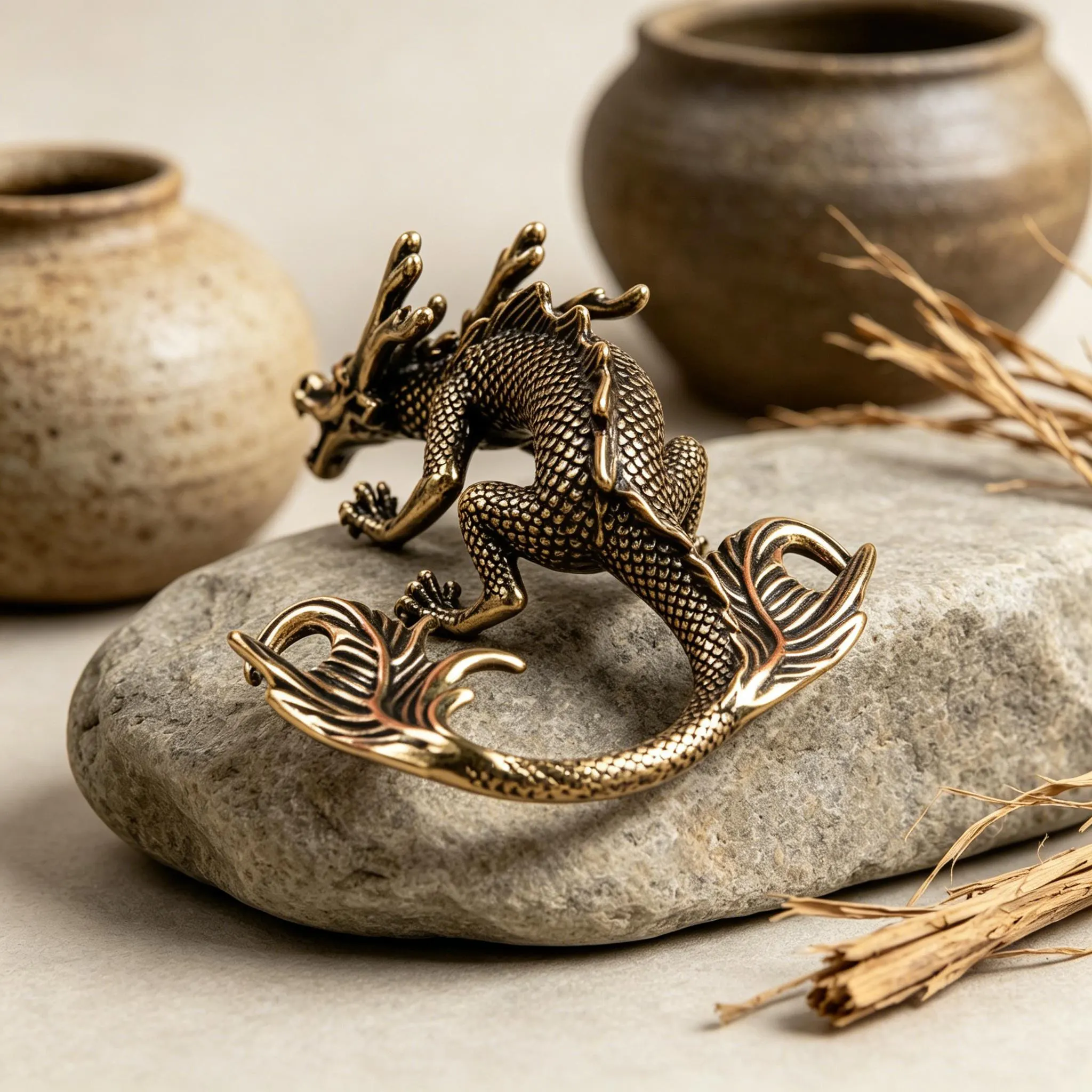 Handcrafted Brass Dragon Figurine — Copper figurine image 8