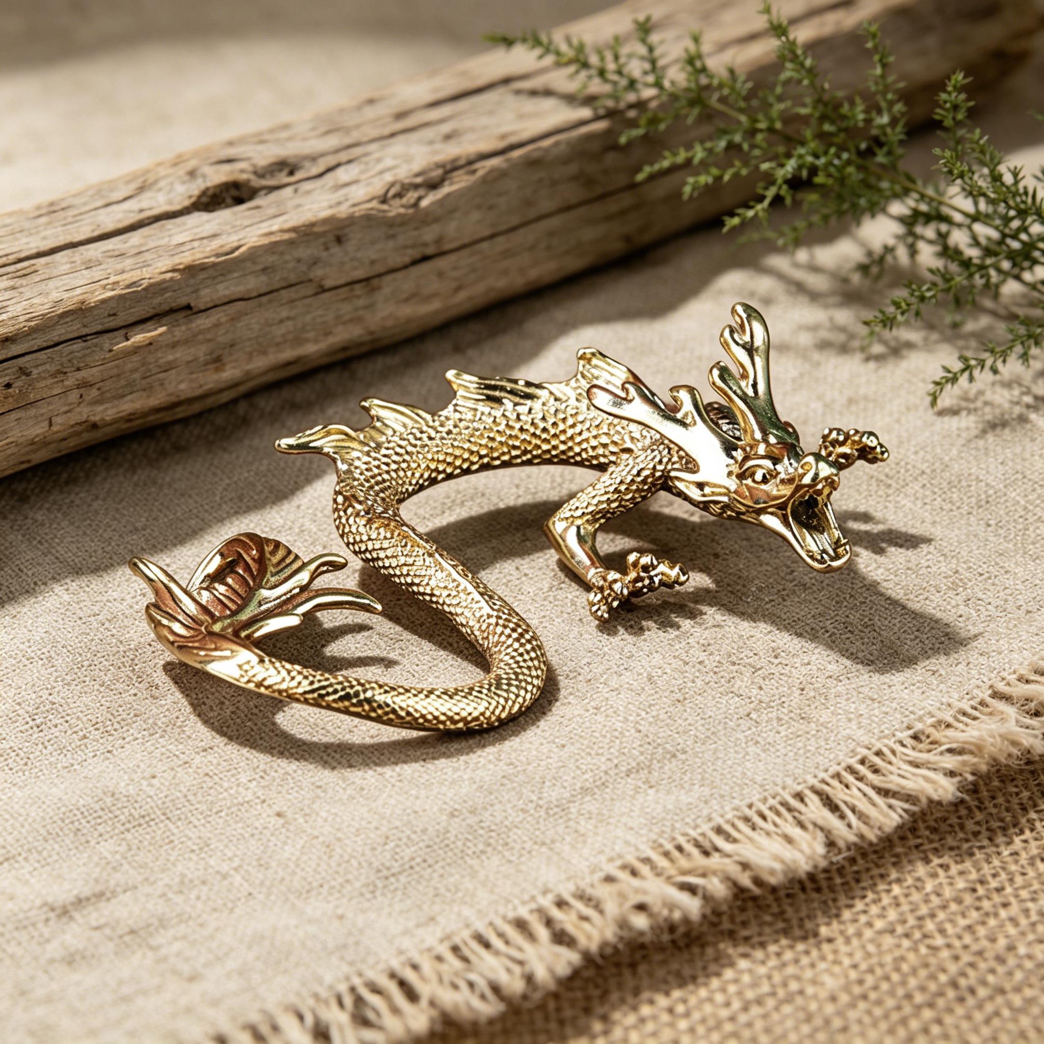Handcrafted Brass Dragon Figurine — Copper figurine image 12