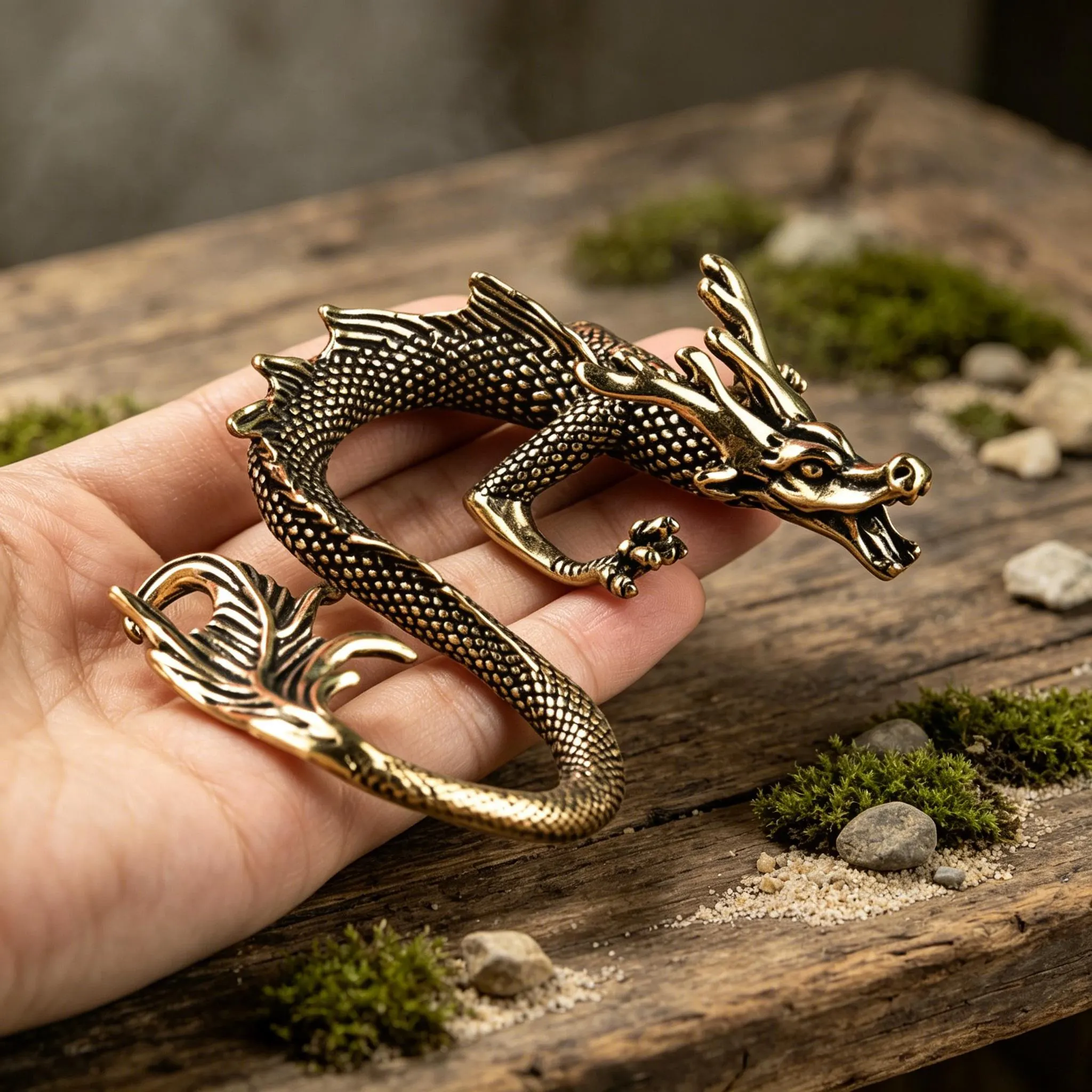 Handcrafted Brass Dragon Figurine — Copper figurine image 1