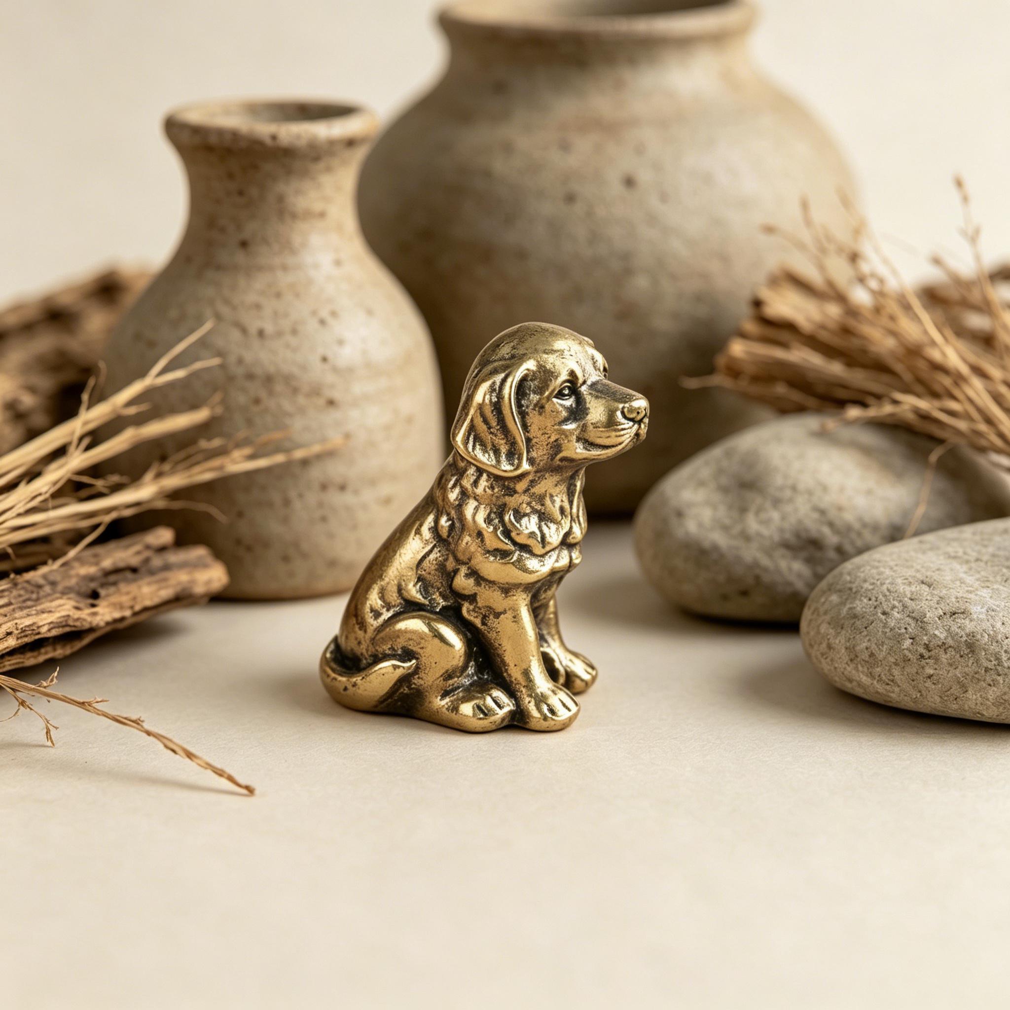 Handcrafted Brass Dog Figurine — Copper figurine image 4