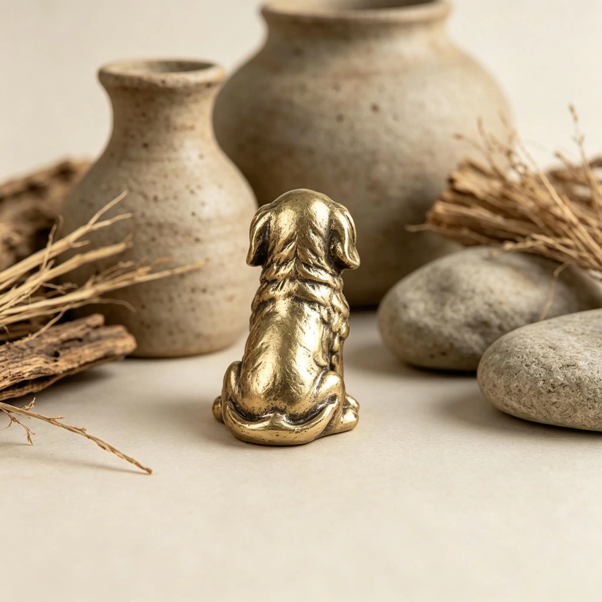 Handcrafted Brass Dog Figurine — Copper figurine image 5