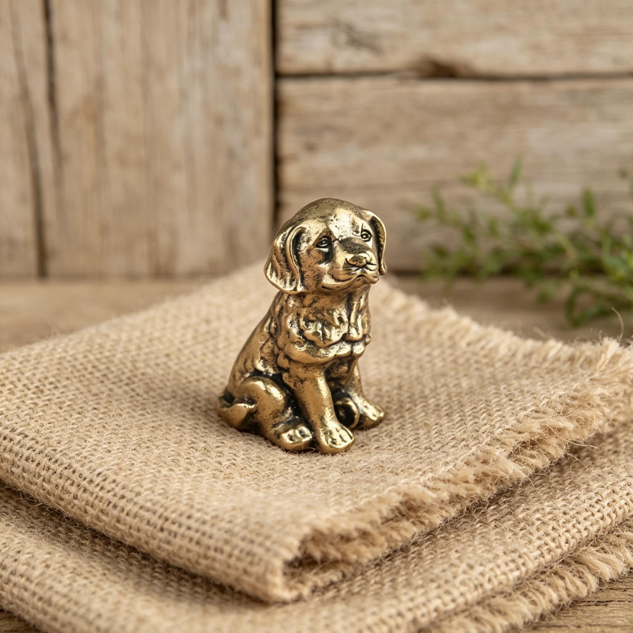 Handcrafted Brass Dog Figurine — Copper figurine image 7