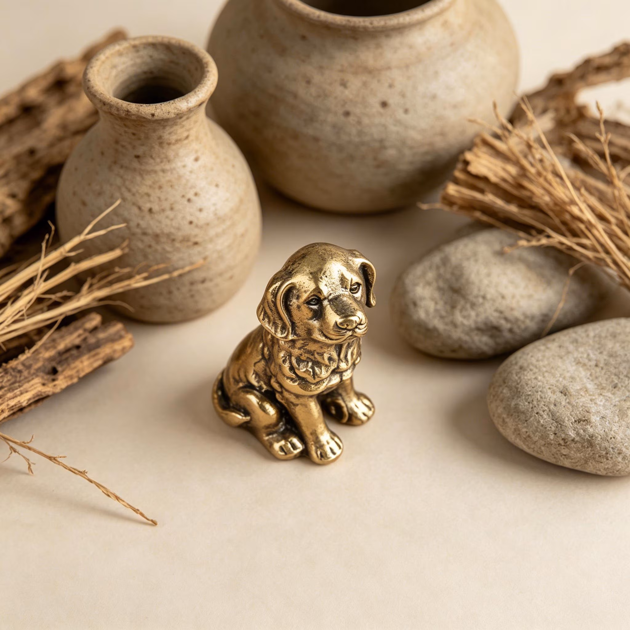 Handcrafted Brass Dog Figurine — Copper figurine image 8