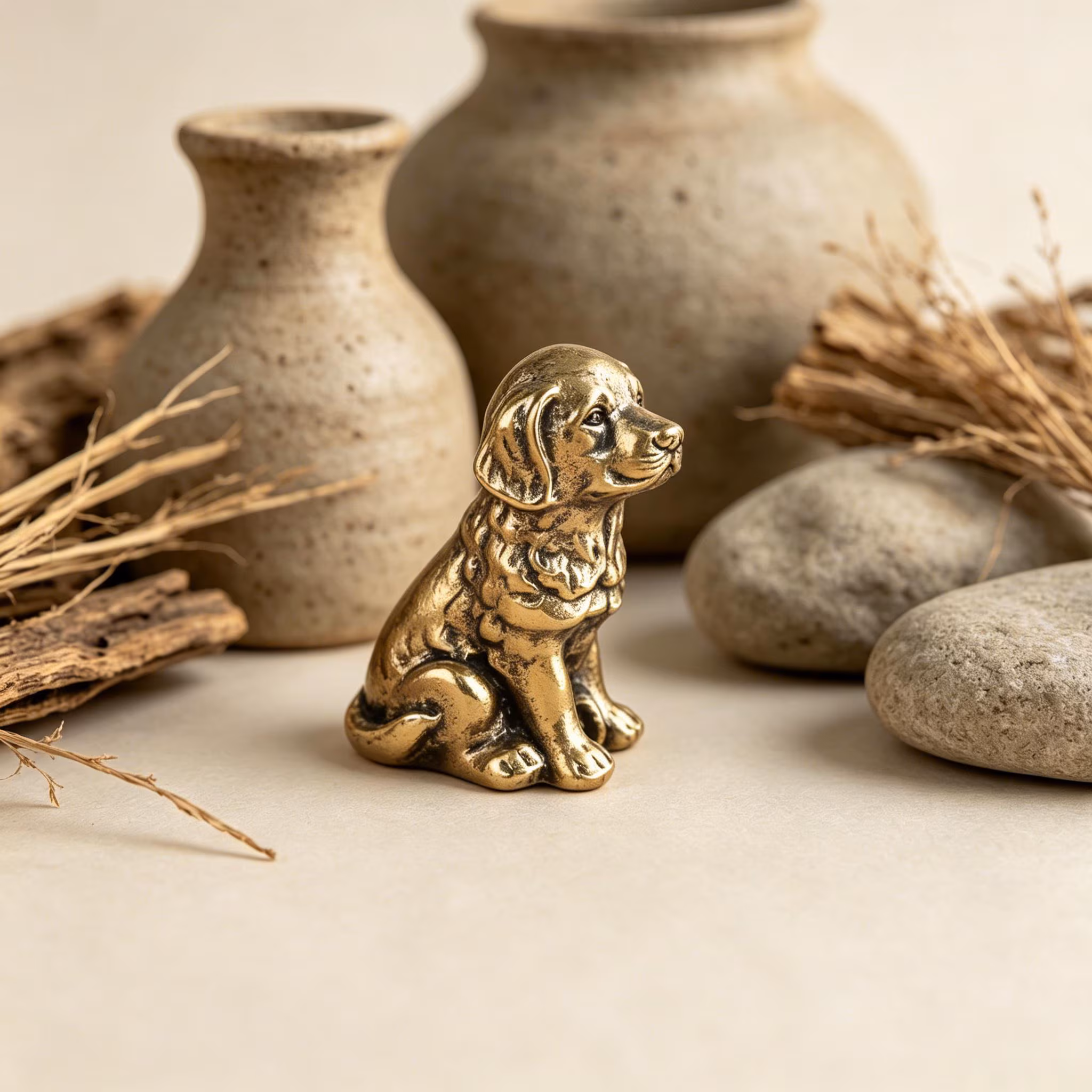 Handcrafted Brass Dog Figurine — Copper figurine image 9