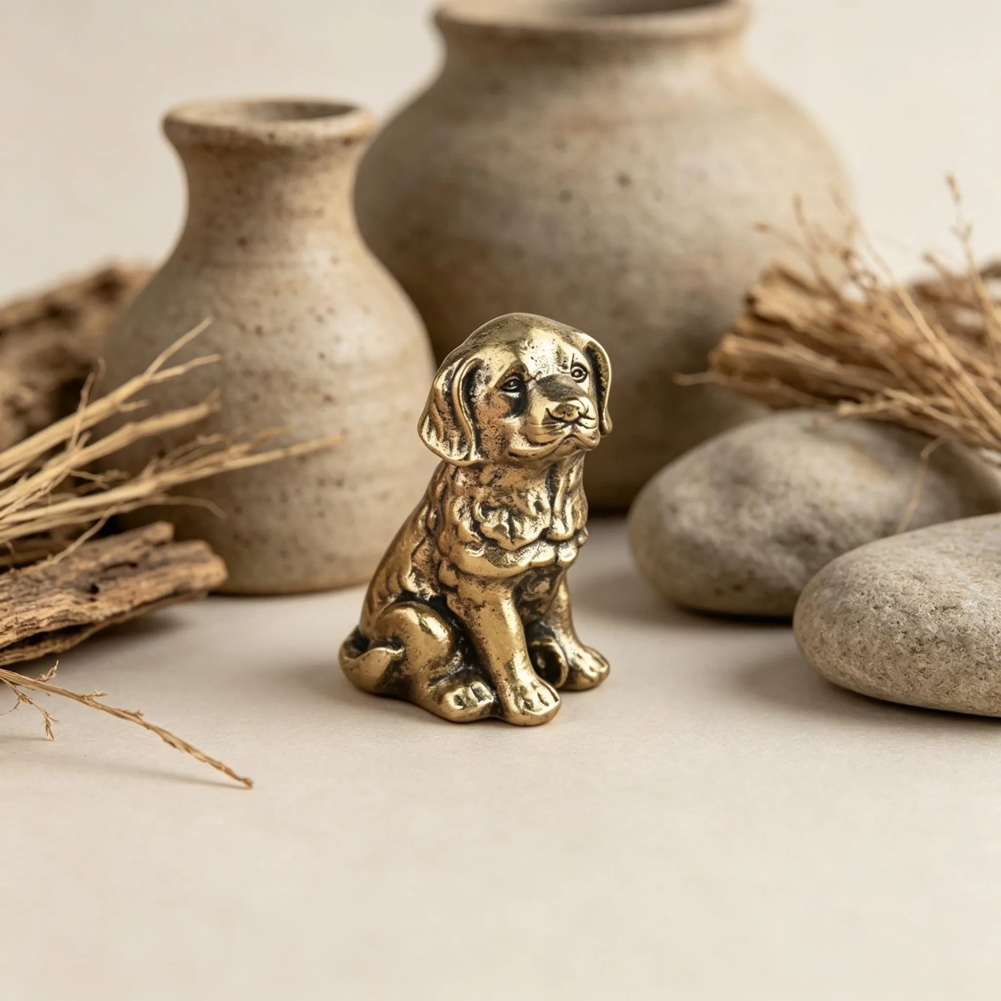 Handcrafted Brass Dog Figurine — Copper figurine image 10