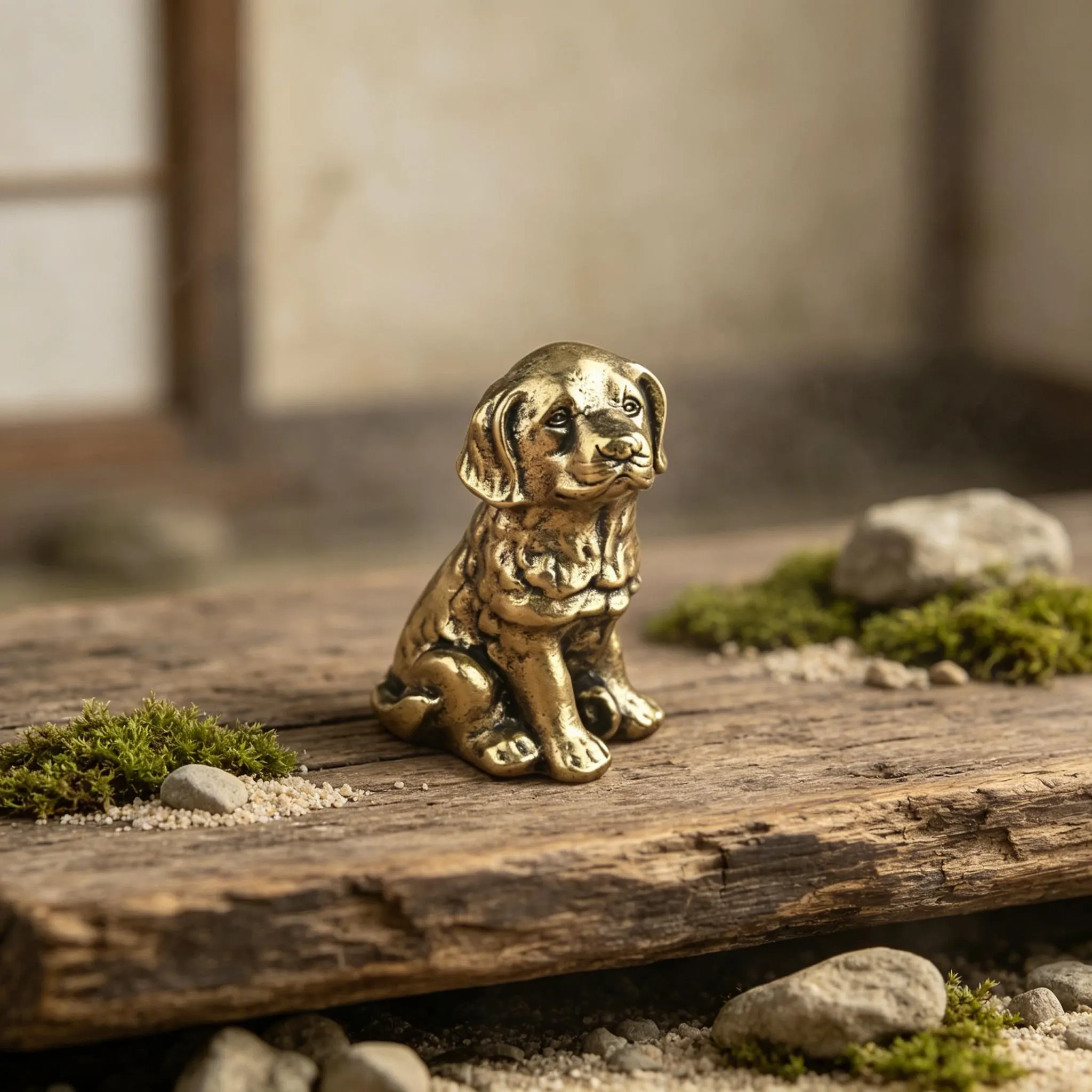 Handcrafted Brass Dog Figurine — Copper figurine image 1