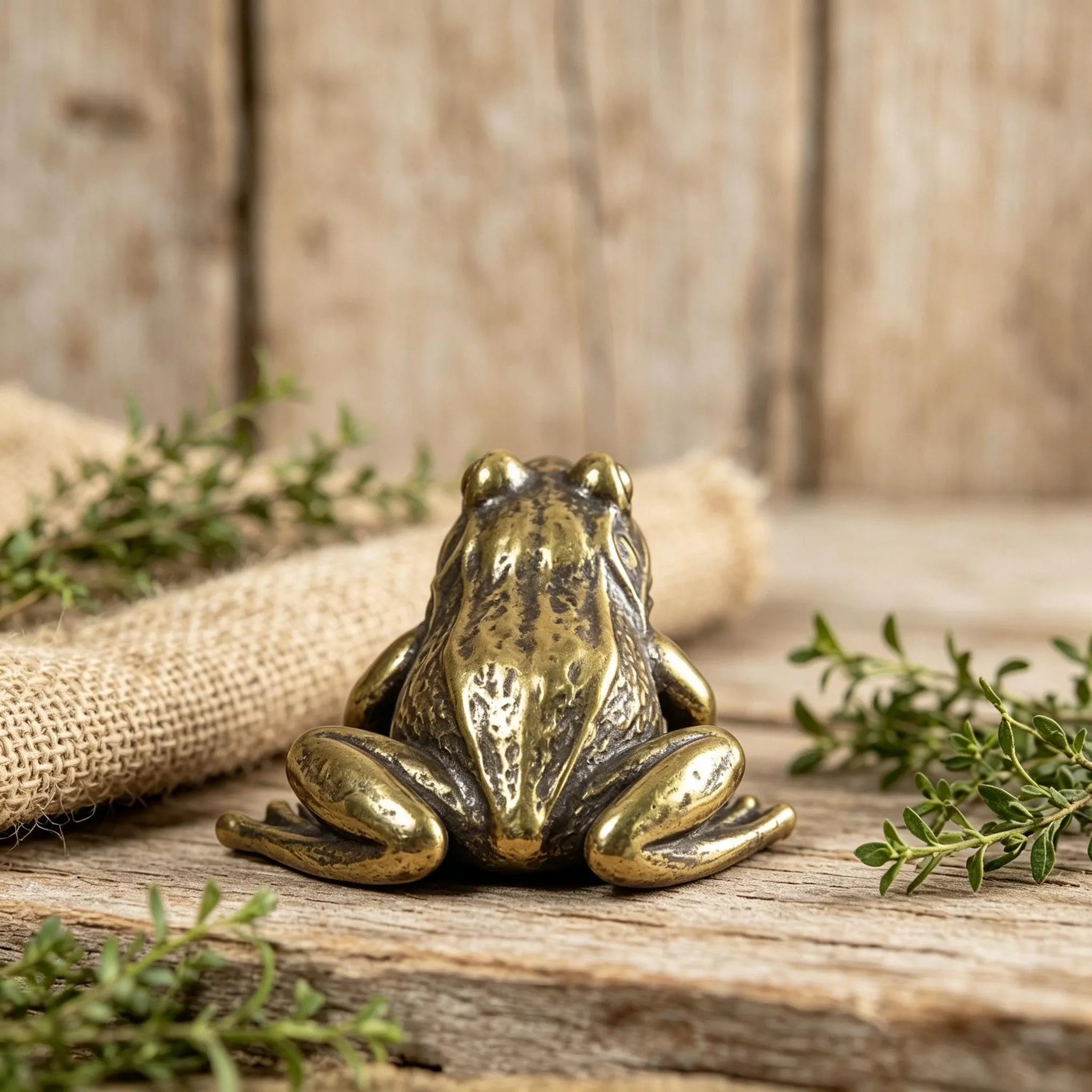 Handcrafted Brass Frog Figurine — Copper figurine image 5