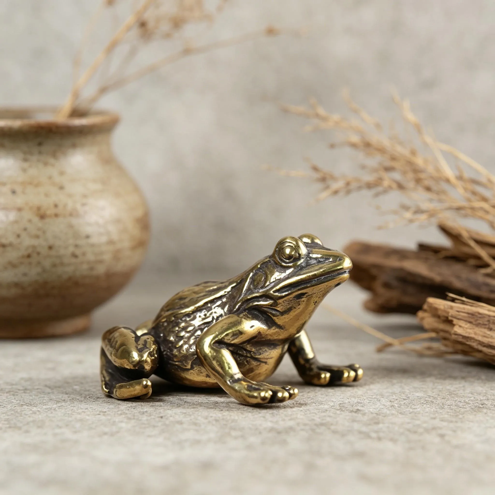 Handcrafted Brass Frog Figurine — Copper figurine image 7