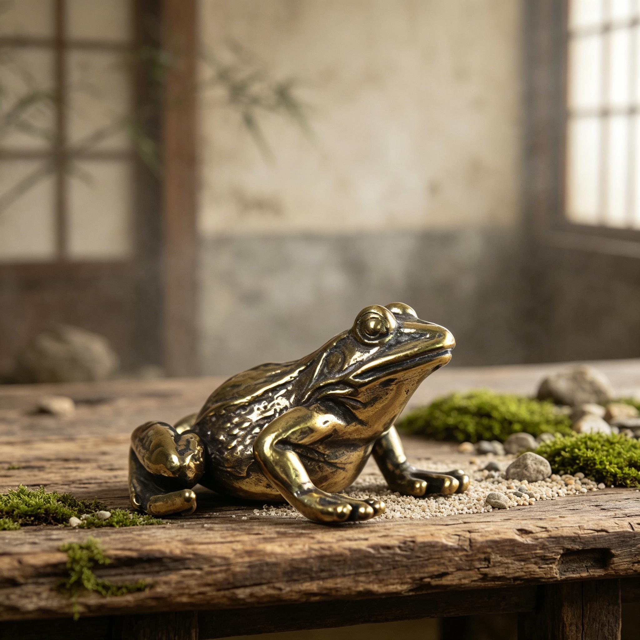 Handcrafted Brass Frog Figurine — Copper figurine image 10