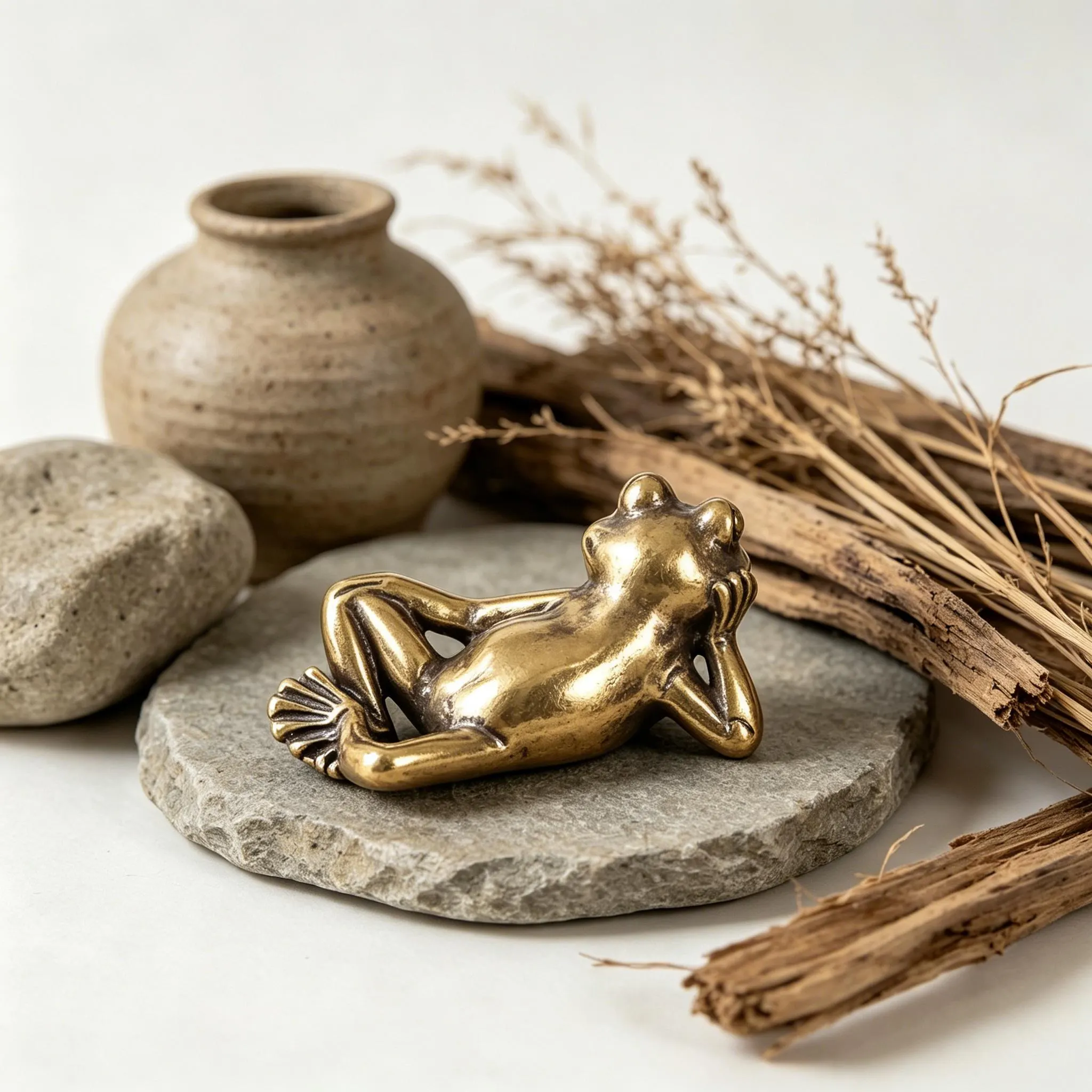 Handcrafted Brass Frog Figurine — Copper figurine image 4