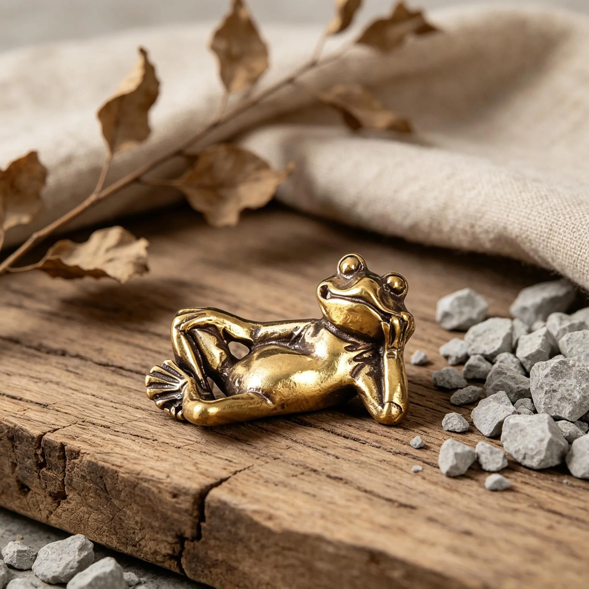 Handcrafted Brass Frog Figurine — Copper figurine image 6