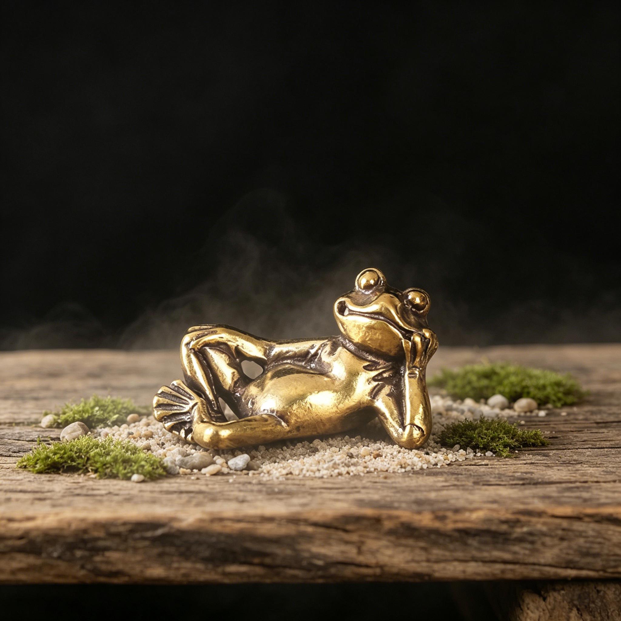 Handcrafted Brass Frog Figurine — Copper figurine image 7