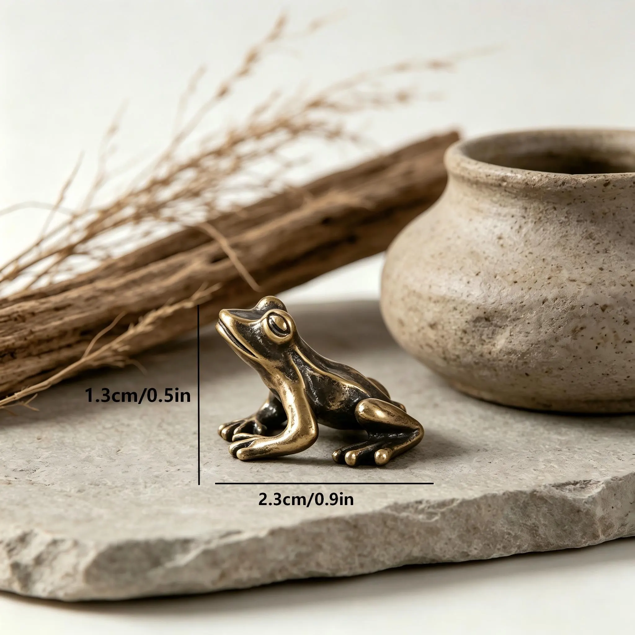 Handcrafted Brass Frog Figurine — Copper figurine image 9