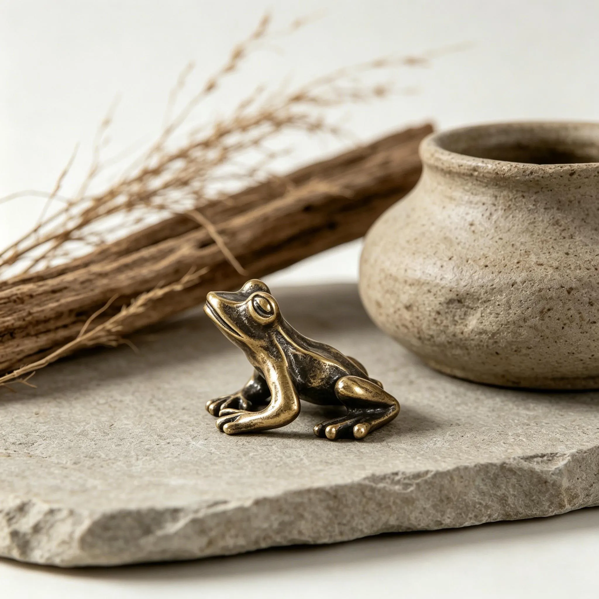 Handcrafted Brass Frog Figurine — Copper figurine image 10