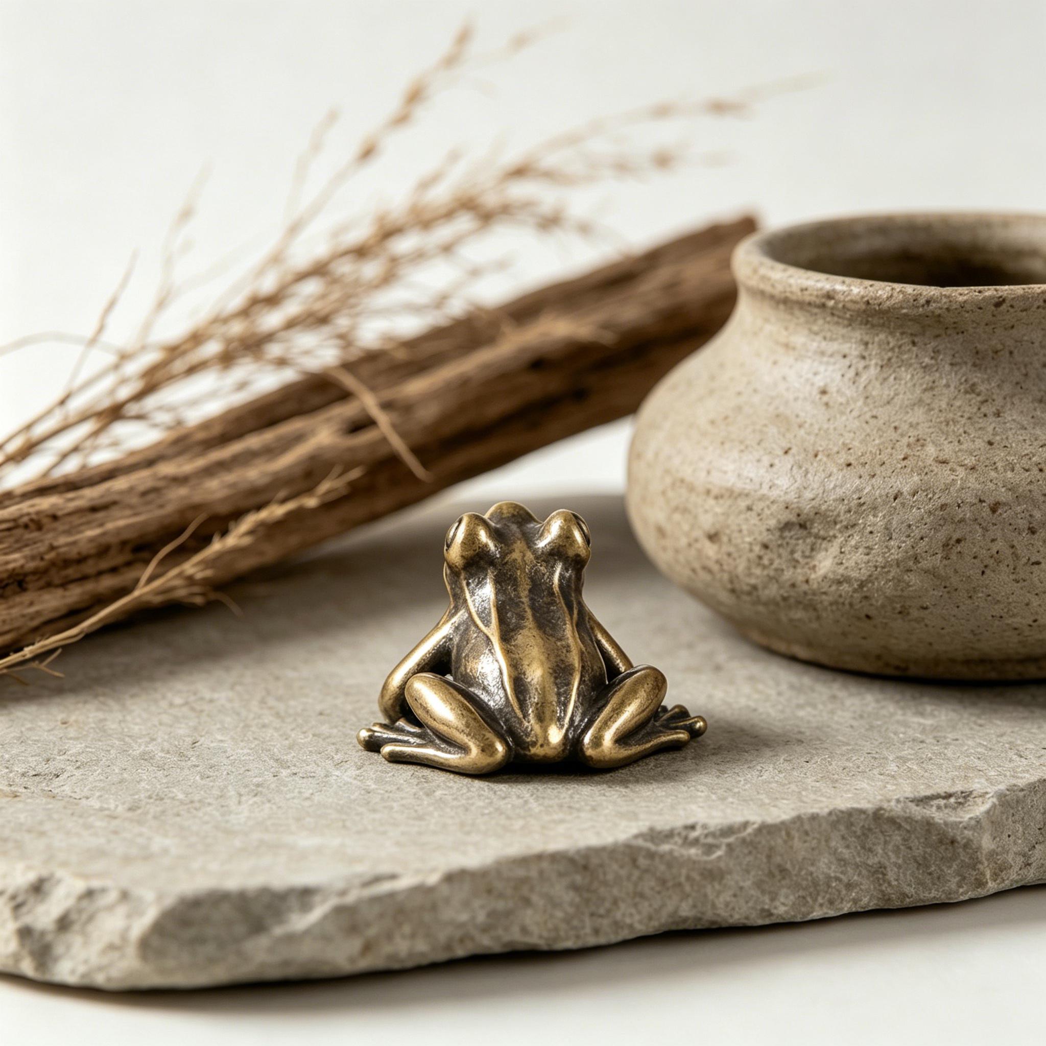 Handcrafted Brass Frog Figurine — Copper figurine image 11