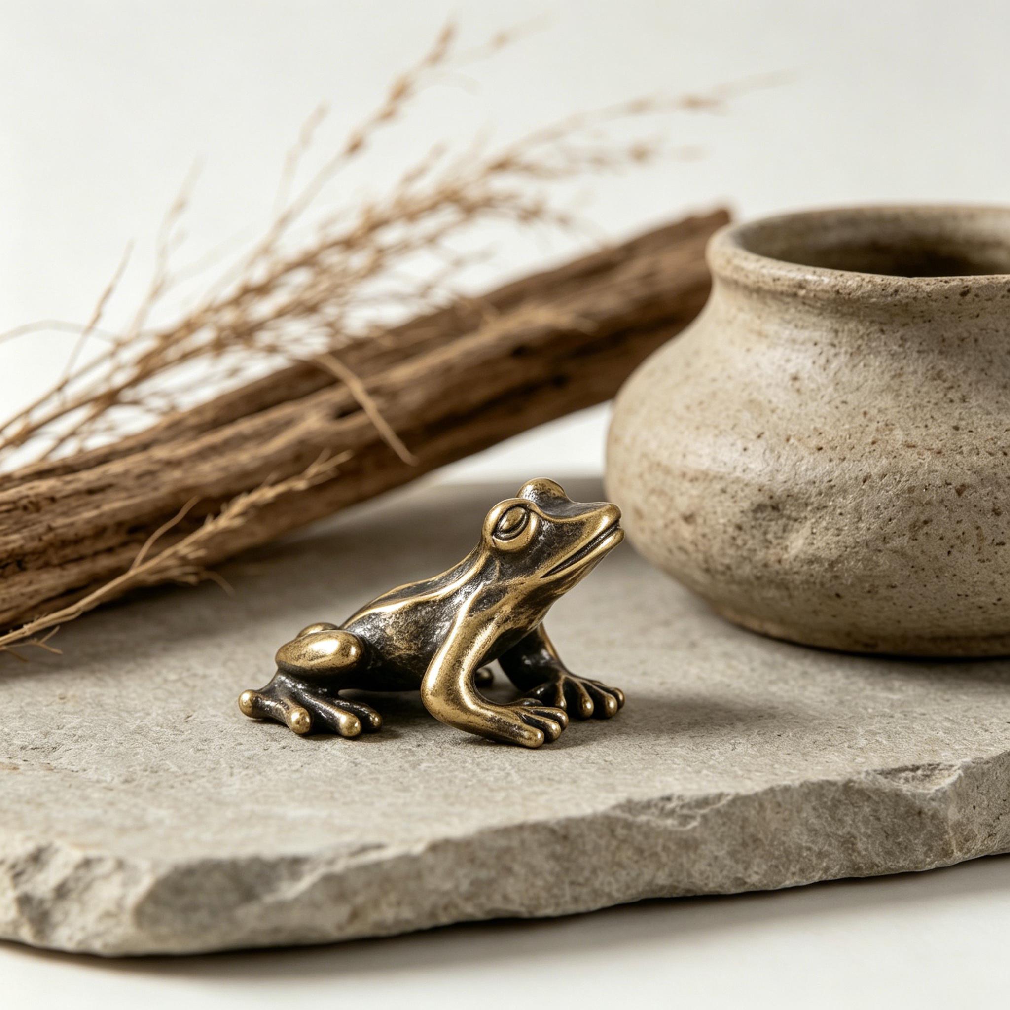 Handcrafted Brass Frog Figurine — Copper figurine image 13