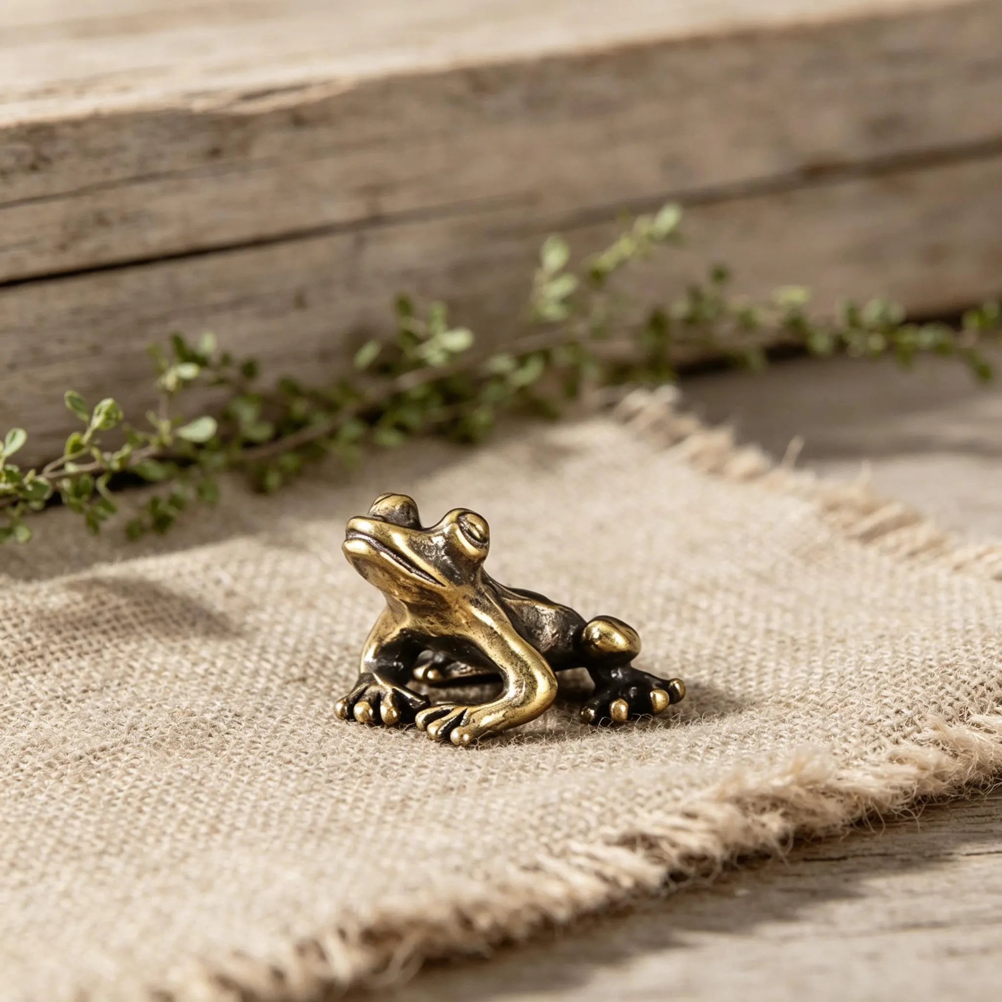 Handcrafted Brass Frog Figurine — Copper figurine image 16