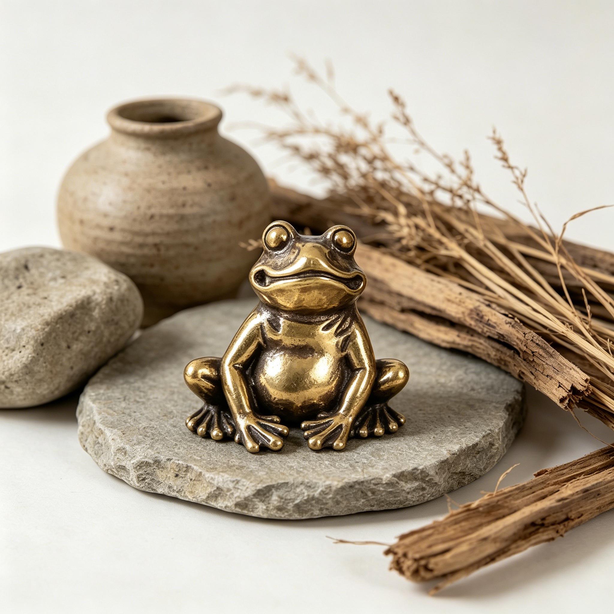 Handcrafted Brass Frog Figurine — Copper figurine image 20