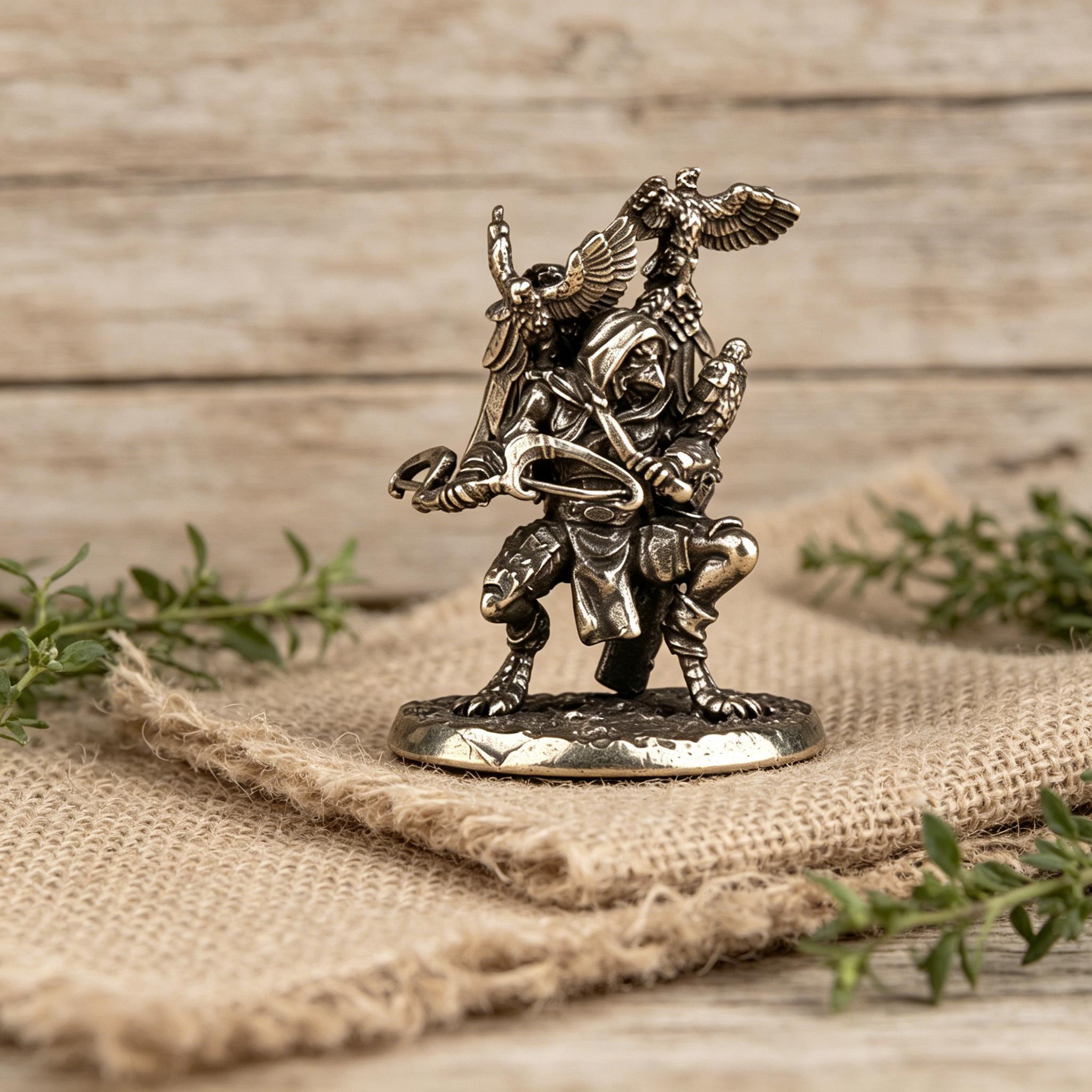 Handmade Mini Bronze Eagle Statue — Copper figurine image 3