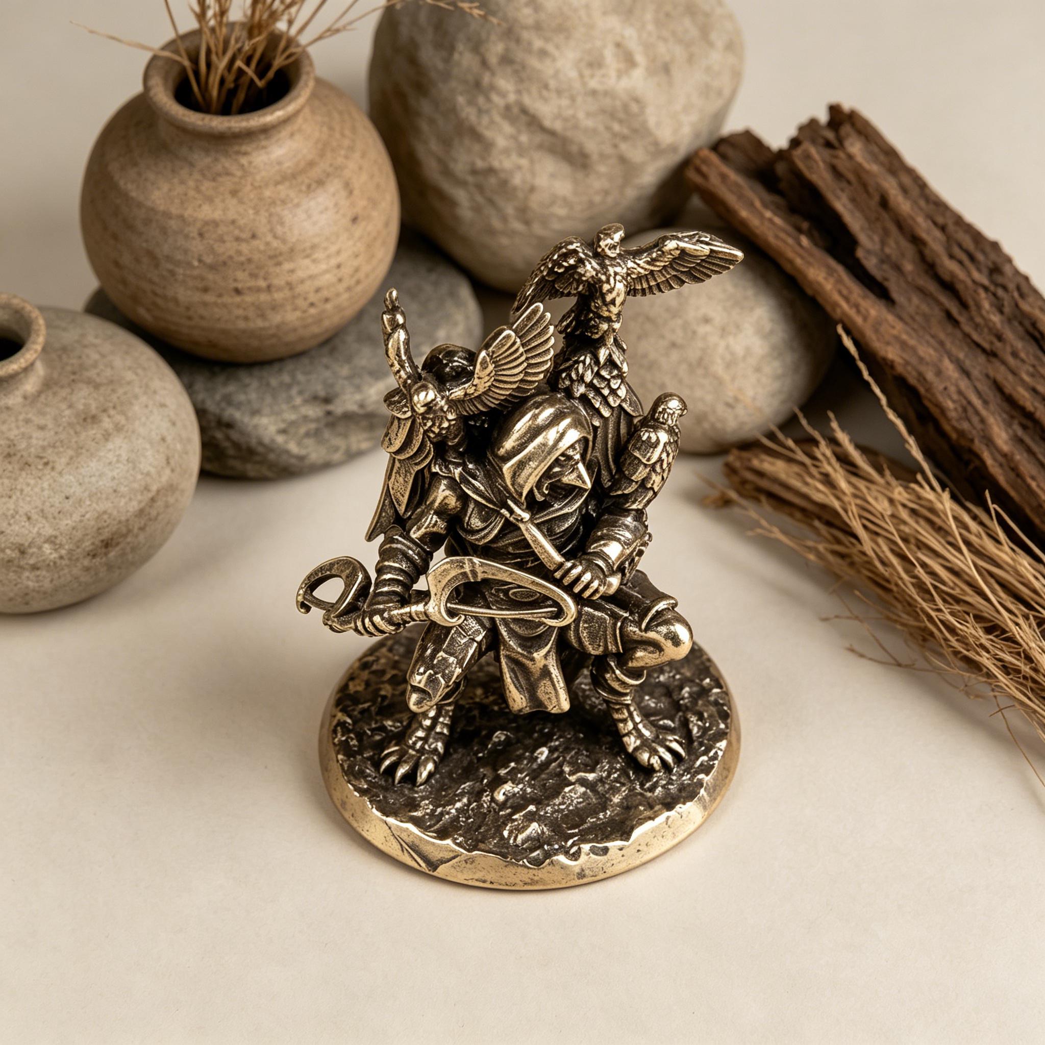 Handmade Mini Bronze Eagle Statue — Copper figurine image 4