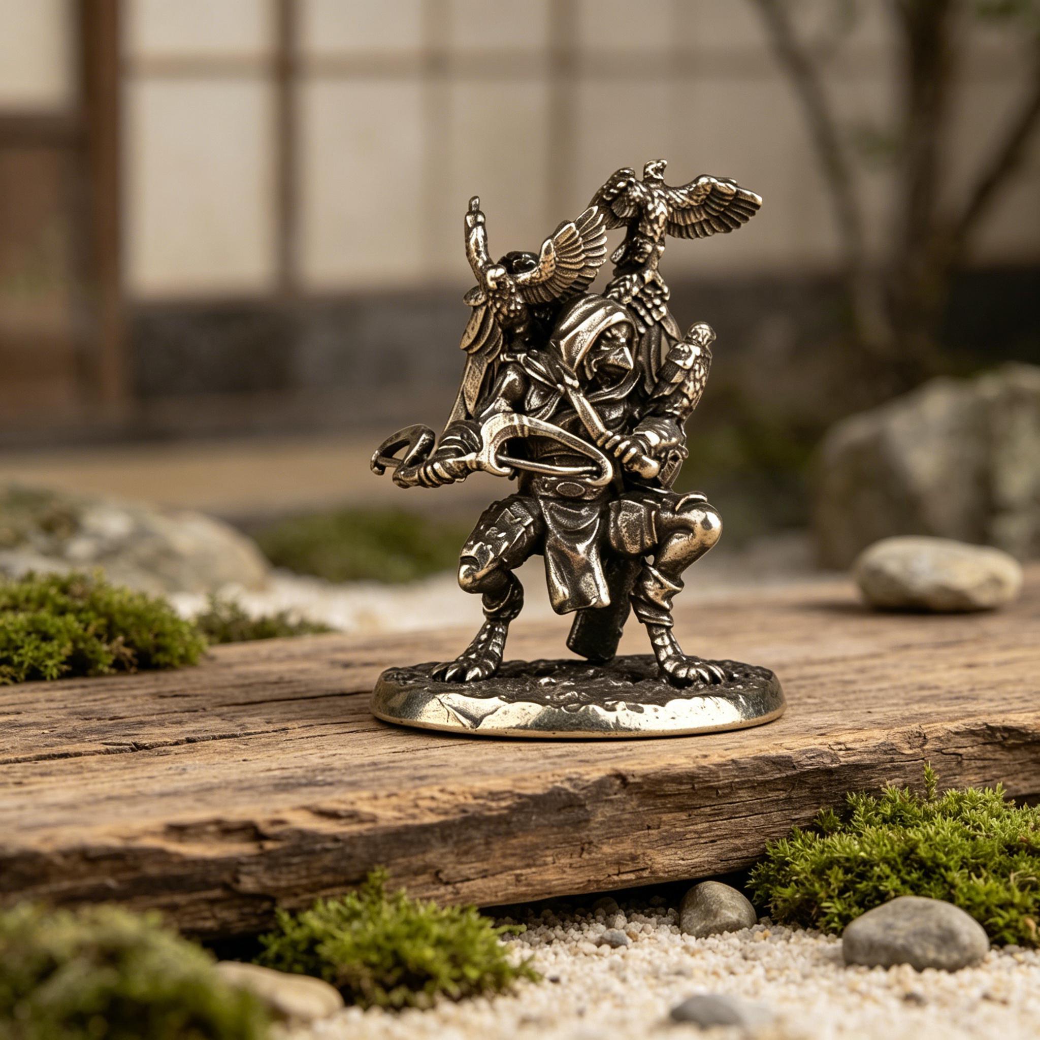 Handmade Mini Bronze Eagle Statue — Copper figurine image 5