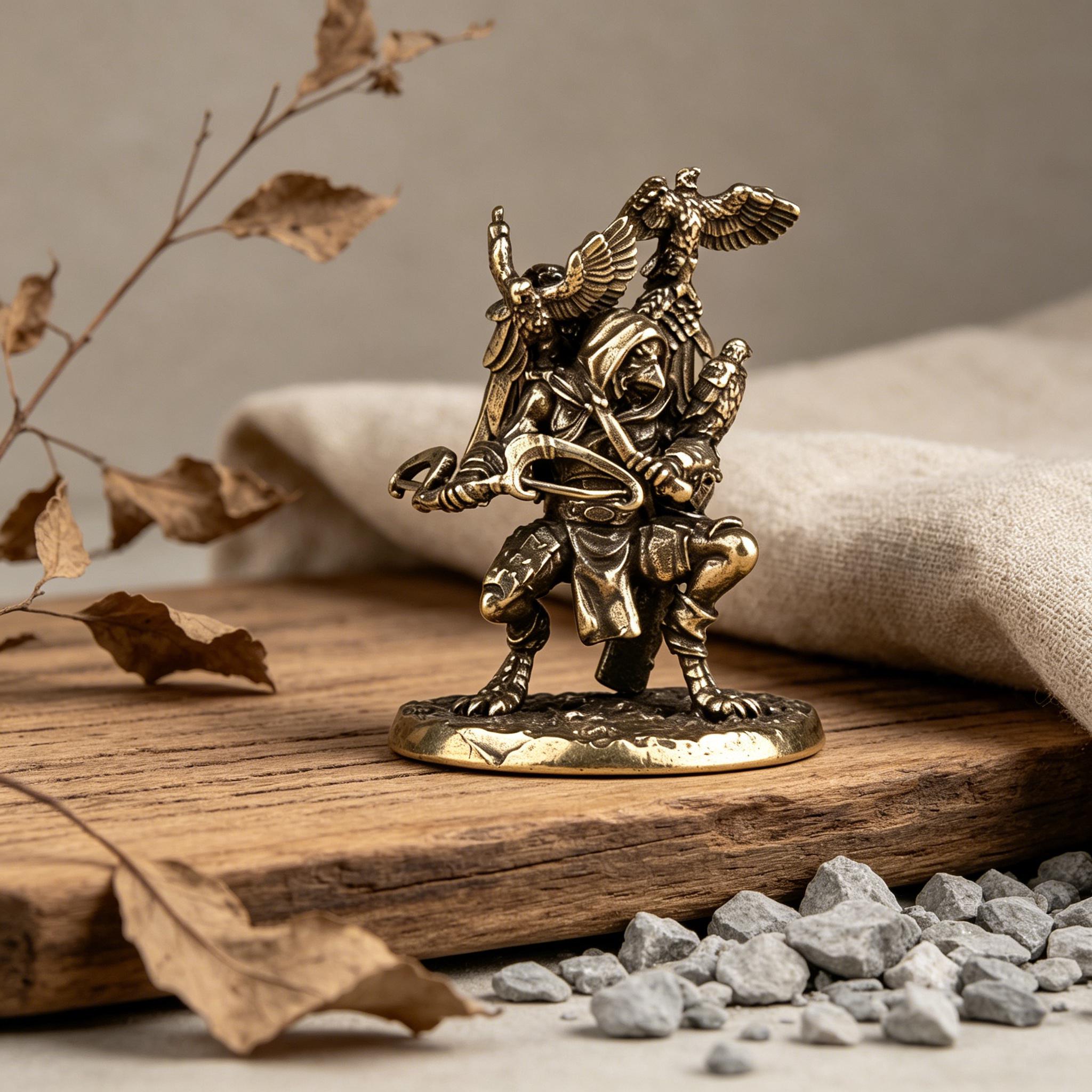 Handmade Mini Bronze Eagle Statue — Copper figurine image 8