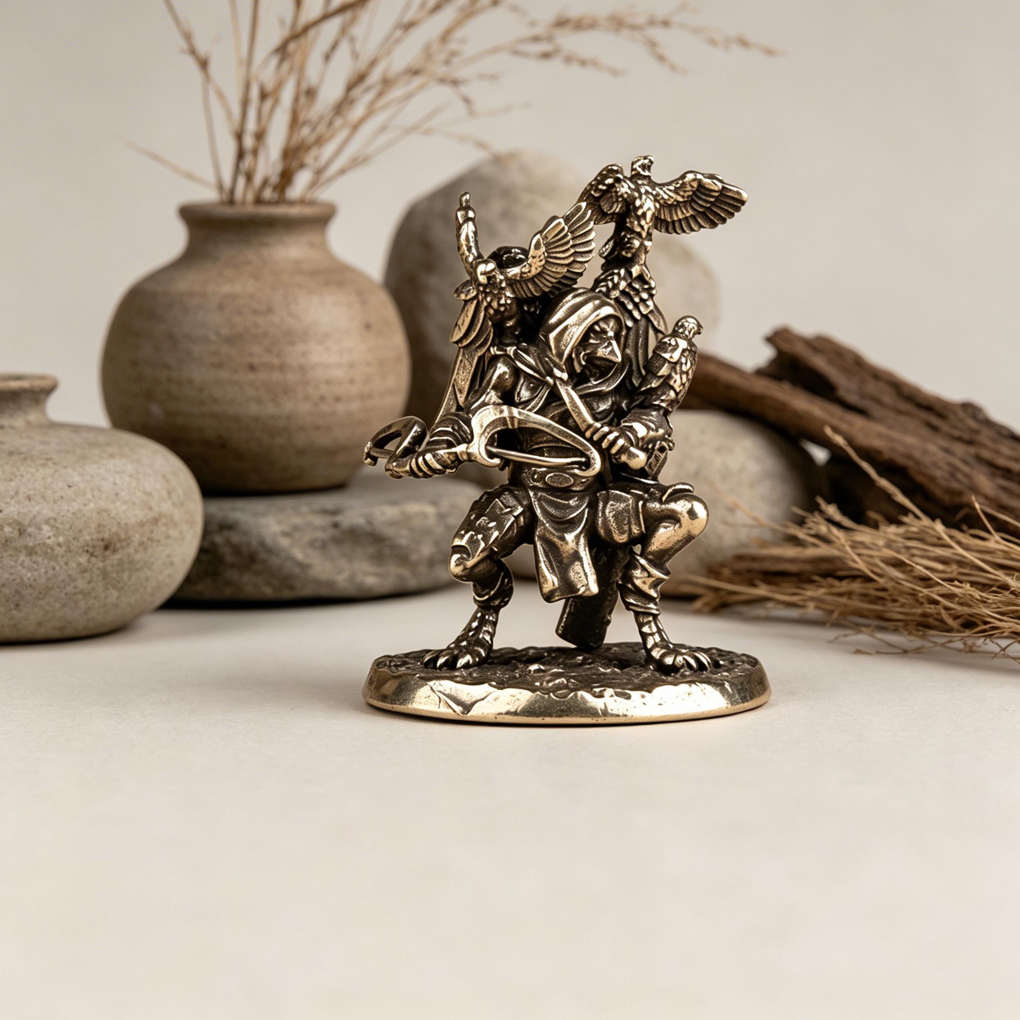 Handmade Mini Bronze Eagle Statue — Copper figurine image 9