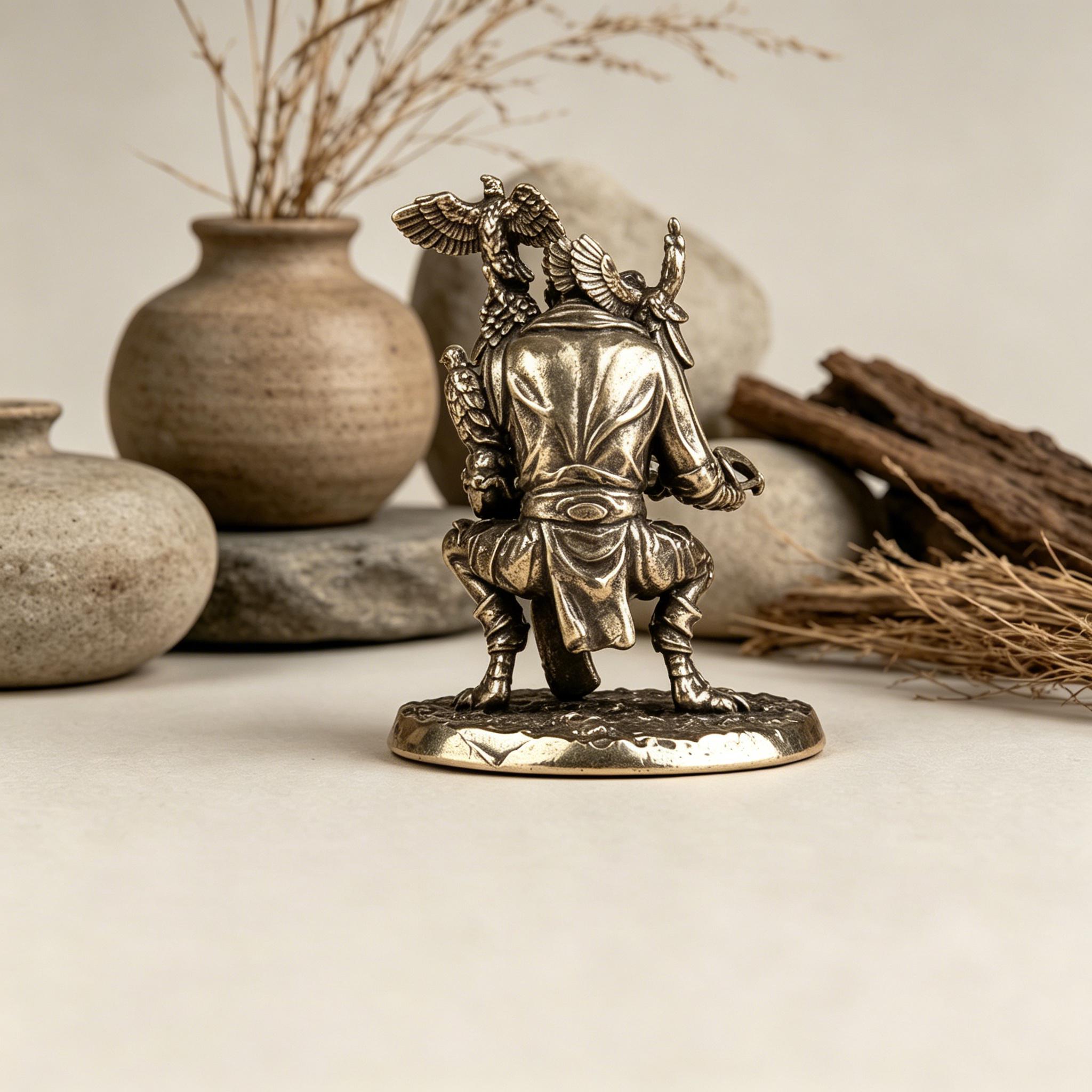 Handmade Mini Bronze Eagle Statue — Copper figurine image 10